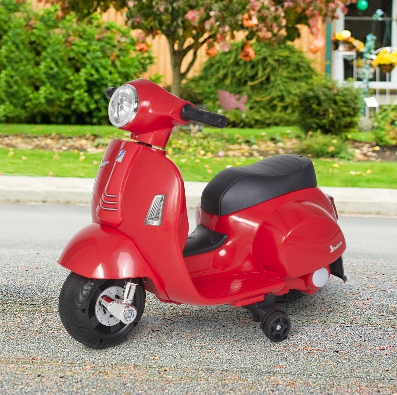 Elektrisches Kinder-motorrad 66,5x38x52 Cm Kunststoff Rot, Led, Stabil Für Drinnen – Meubliv