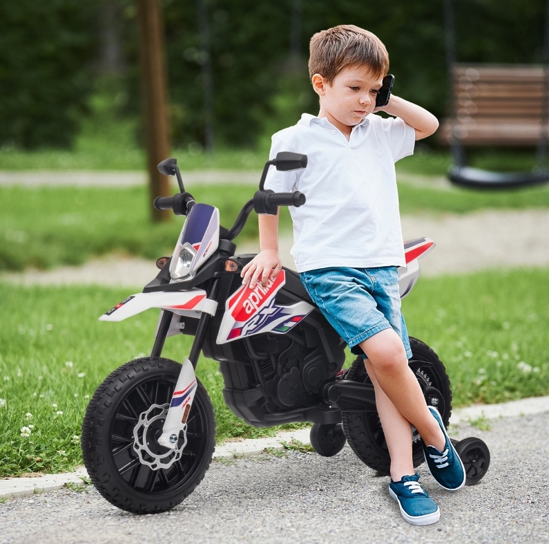 Elektro-motorrad Für Kinder 106,5x56x80 Cm, Kunststoff Weiß, Led, Usb, Stabil – Meubliv