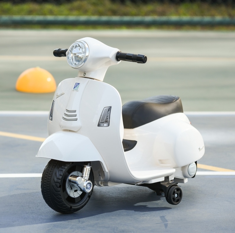 Elektrisches Kinder-motorrad 66,5 X 38 X 52 Cm, Weiß, Led & Sound – Für Kleine Räume