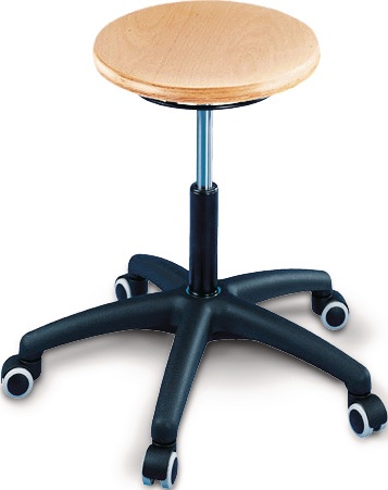 Drehhocker Mit Rollen Buche Natur Sitzhöhenverstellung 420-550 Mm Mey