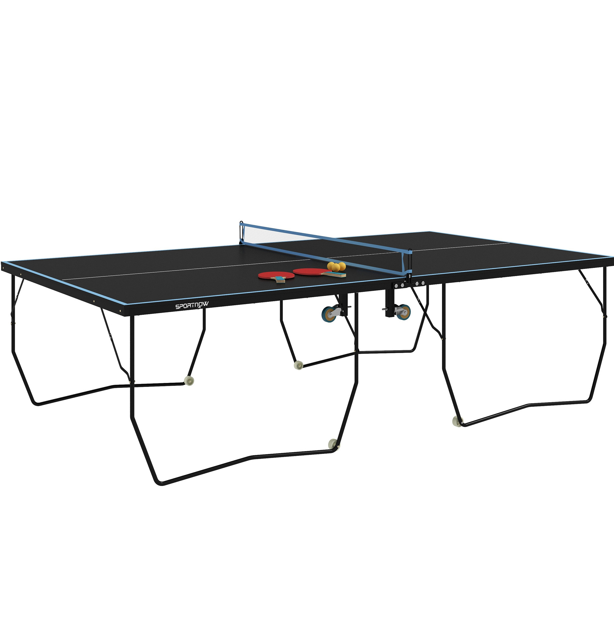Klappbare Outdoor-tischtennisplatte 274 X 152,5 X 76 Cm, Schwarz