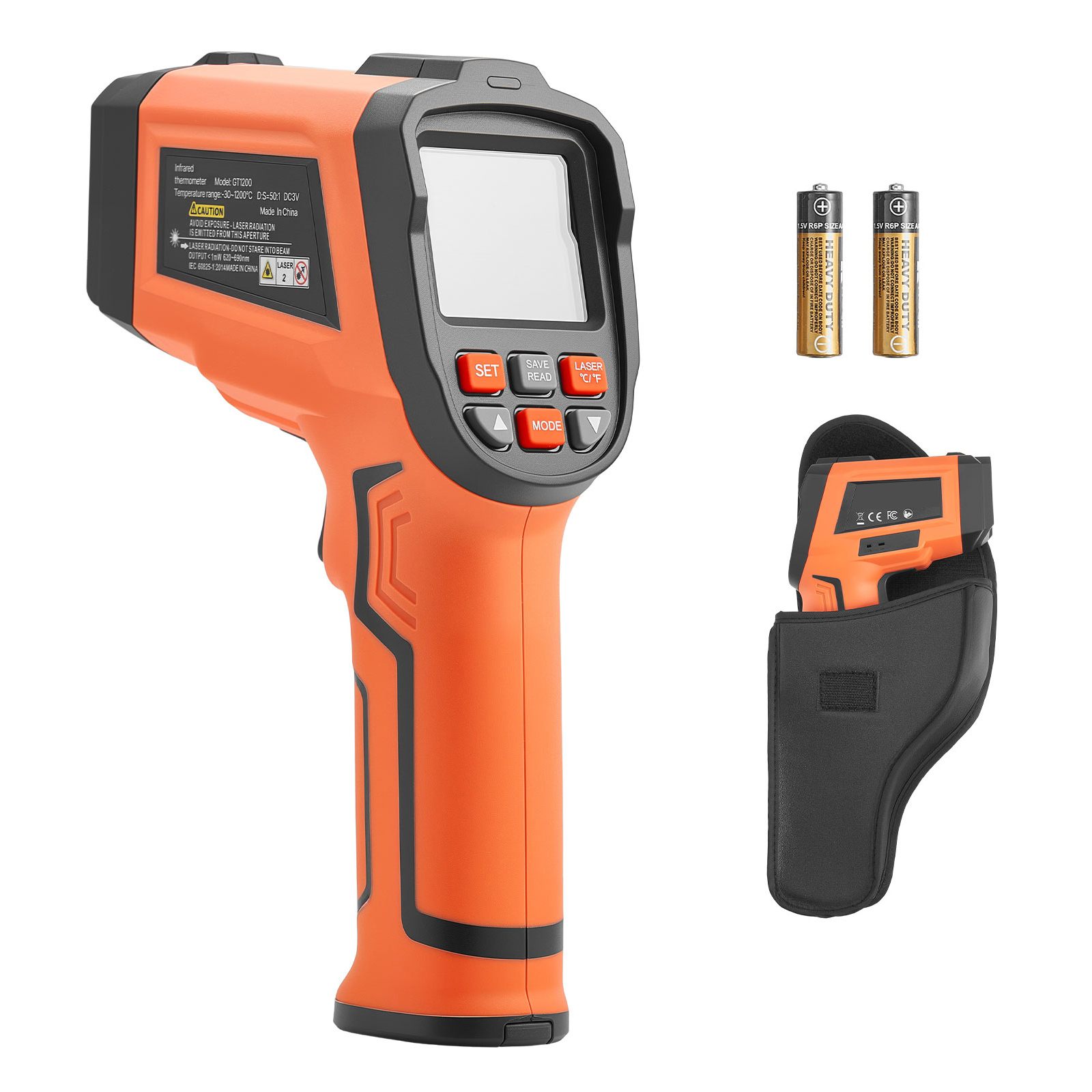 Mophorn Infrarot-thermometer -30℃1200℃, Digitales Ir-temperaturmessgerät Mit Lcd-beleuchtung, Typ-k-thermoelement & Dual-laser, Berührungslose Temperaturpistole (nicht Für Den Menschlichen Gebrauch)
