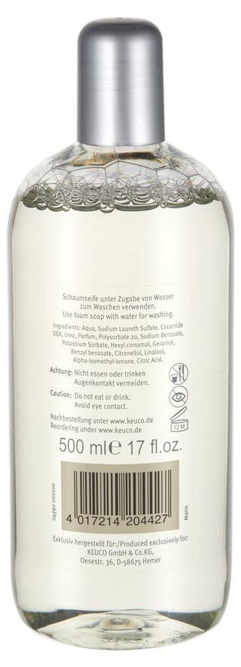 Flüssigseife »Marin« Schaumseife 2er SetInhalt 2 x 500mlpH-neutralgeeignet für Schaumseifenspender Elegance (11649 und 11653), Plan (14957) - Keuco