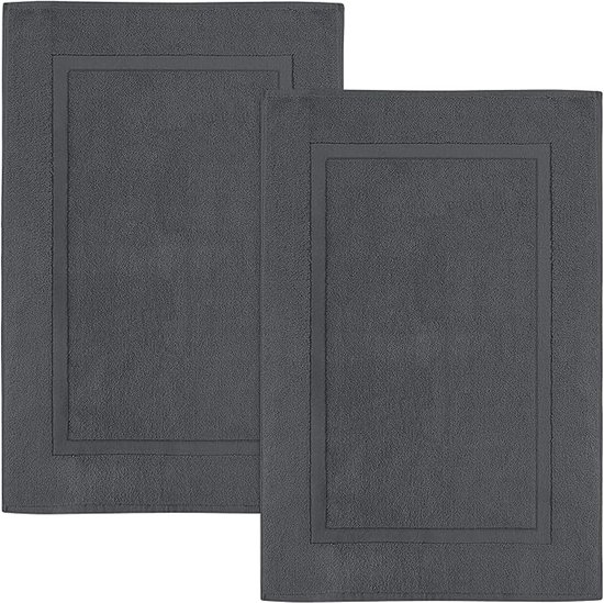 Badematten - 2er-set Badematten - Waschbare Badezimmermatte (53 X 86 Cm) (grau)