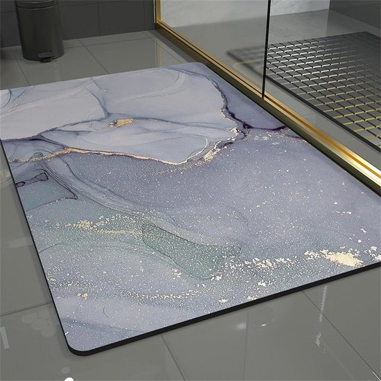 Schnelltrocknende Badematte – Rutschfest – Speziell Fürs Badezimmer – Super Saugfähig – 40 X 60 Cm – Goldmarmormuster