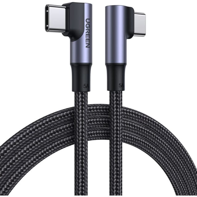 Ugreen abgewinkeltes USB Typ C Kabel USB Typ C Quick Charge Power Delivery 100W 5A 1m schwarz US335 70696