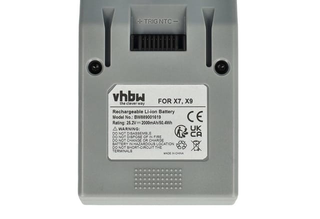 vhbw Akku kompatibel mit Genius Invictus X9, X7 Staubsauger (2000 mAh, 25,2 V, Li-Ion)