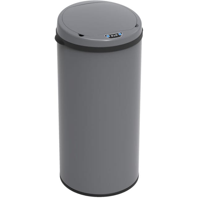 Sensor-Mülleimer 50L Stahl Elektrischer Abfalleimer Grau - Svita