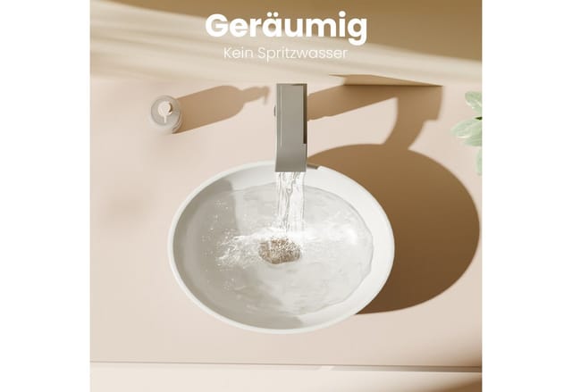 Emke - Aufsatzwaschbecken Ovales Waschbecken Waschplatz Handwaschbecken für Badezimmer 35 x 27 x 11 cm Waschtisch Weiß