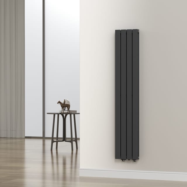 [neu.haus] - Designheizkörper Nore Schwarz 160x30cm Doppellagig 1006W