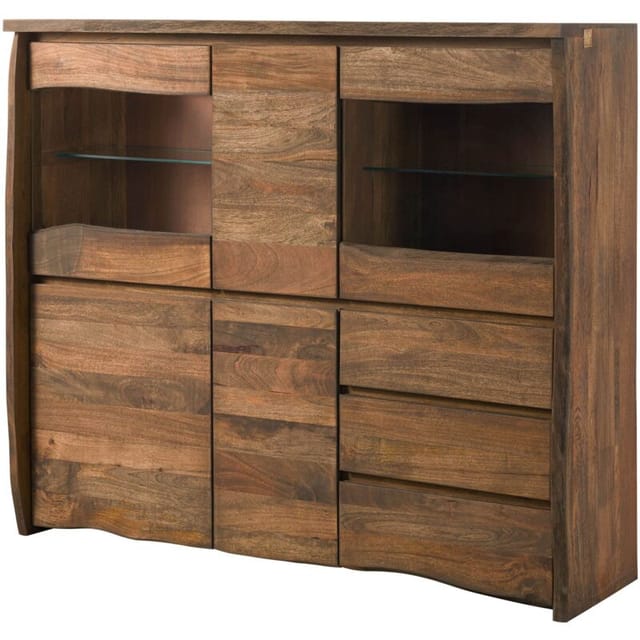 Massivmoebel24 - Highboard Mango 166x48x145 braun geölt pure mango 200