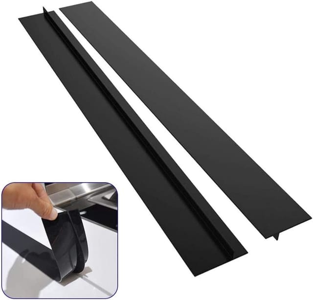 Stück Küchenarbeitsplattendichtung, 63,5 cm Silikon-Lückenabdeckungsdichtung, schwarz, schwarze Küchenarbeitsplattendichtung für Silikon-Herdspalt,