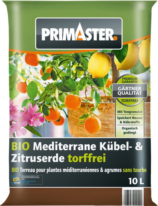 Primaster - Bio Mediterrane Kübel- & Zitruserde torffrei 10 l Erde