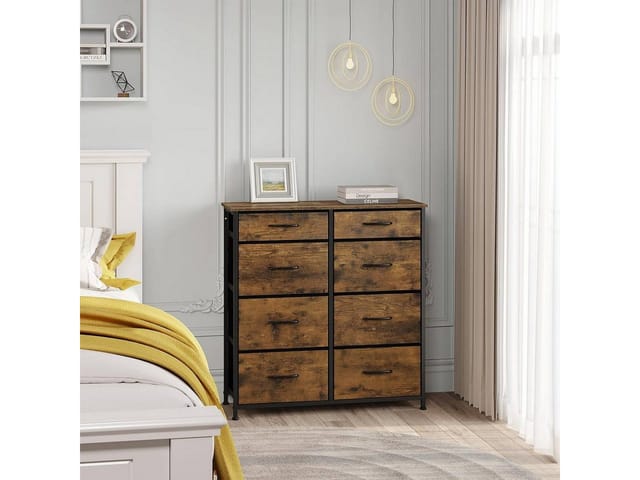WOLTU Kommode, Kommodenschrank mit 8 Stoffschubladen, Beistellschrank Schubladenschrank, Aufbewahrungsschrank, für Schlafzimmer Wohnzimmer Flur, aus