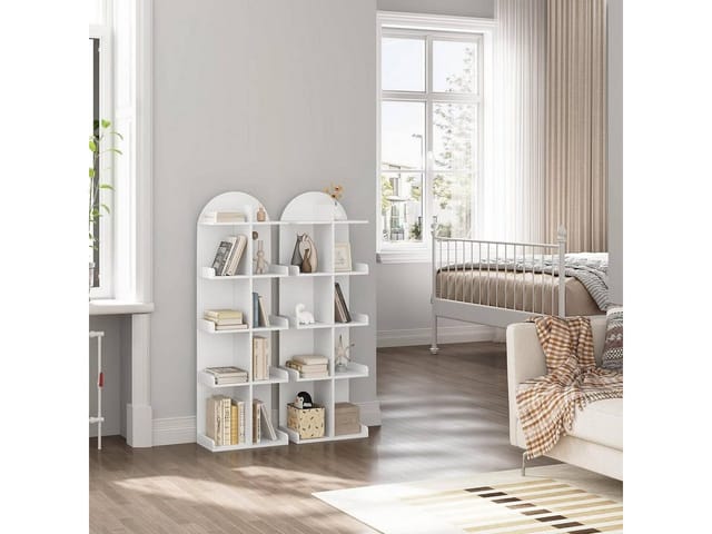Woltu - Bücherregal Büroregal mit 10 Ablagen auf 5 Ebenen Standregal Bücherschrank Aufbewahrung Regal für Wohnzimmer Schlafzimmer Arbeitszimmer,
