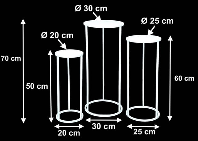 DanDiBo Blumenhocker Metall Weiß Rund Blumenständer Beistelltisch 96483 3er Set Blumensäule Modern Pflanzenständer Pflanzenhocker