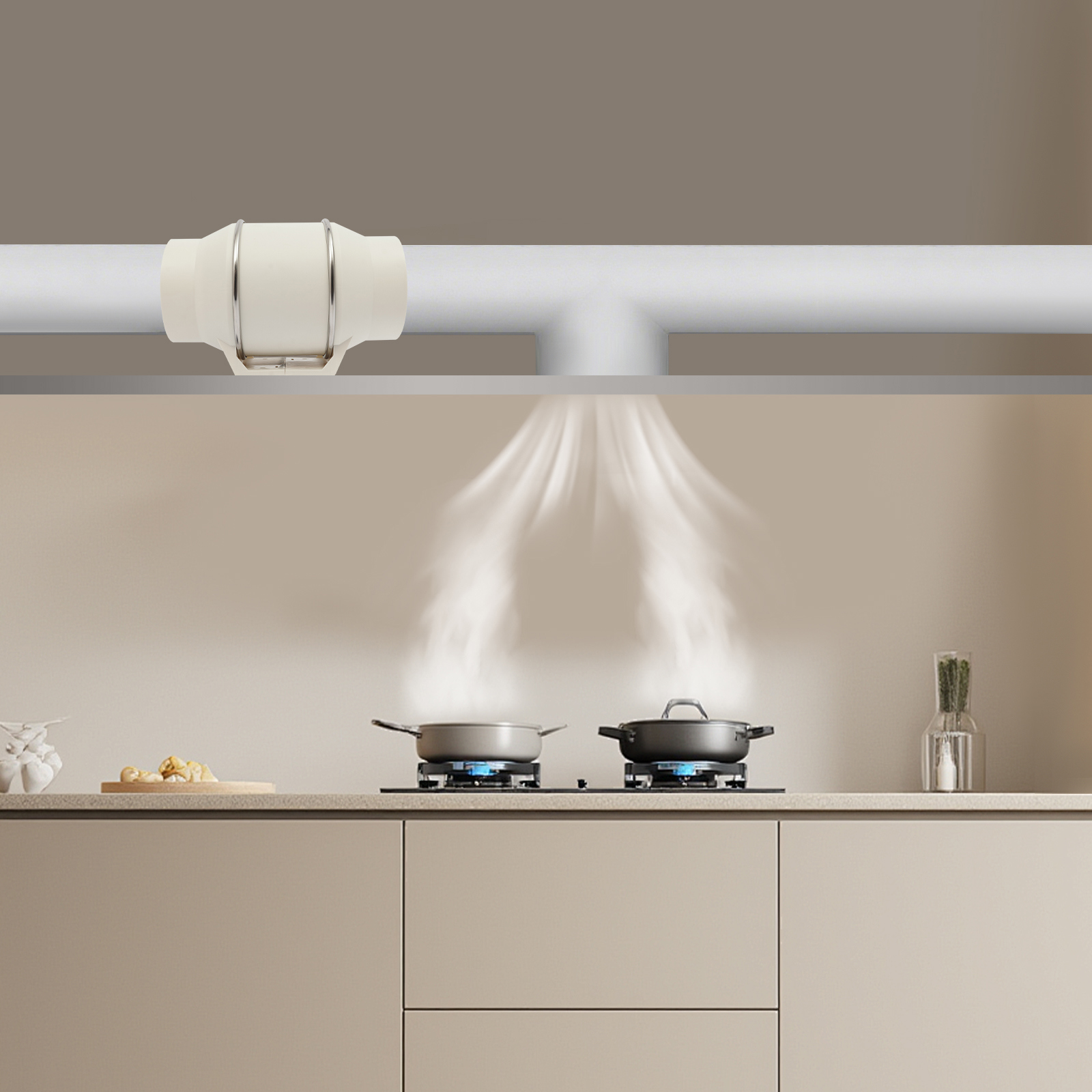 Yissale-rohrventilator 150 Mm Inline-abluftventilator Rohrlüfter Kanalventilator - Leiser Rohrventilator Für Bad, Wc, Küche, Gewächshaus, Garage Und Keller
