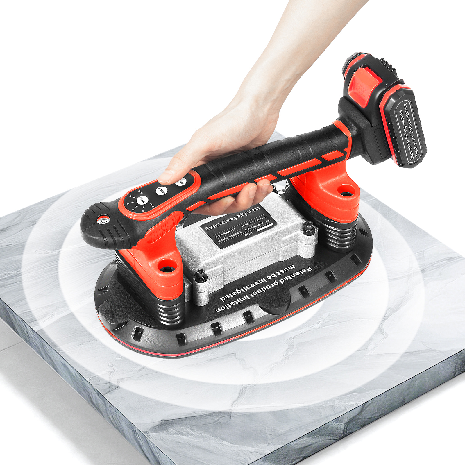 Yissale-hand-fliesenvibrator / Vibrationswerkzeug Für Fliesen - 200 W, Verstellbare Geschwindigkeit, Für Wand- Und Bodenfliesen Bis 240 Cm - Ideal Für Fliesenverlegung In Küche & Bad