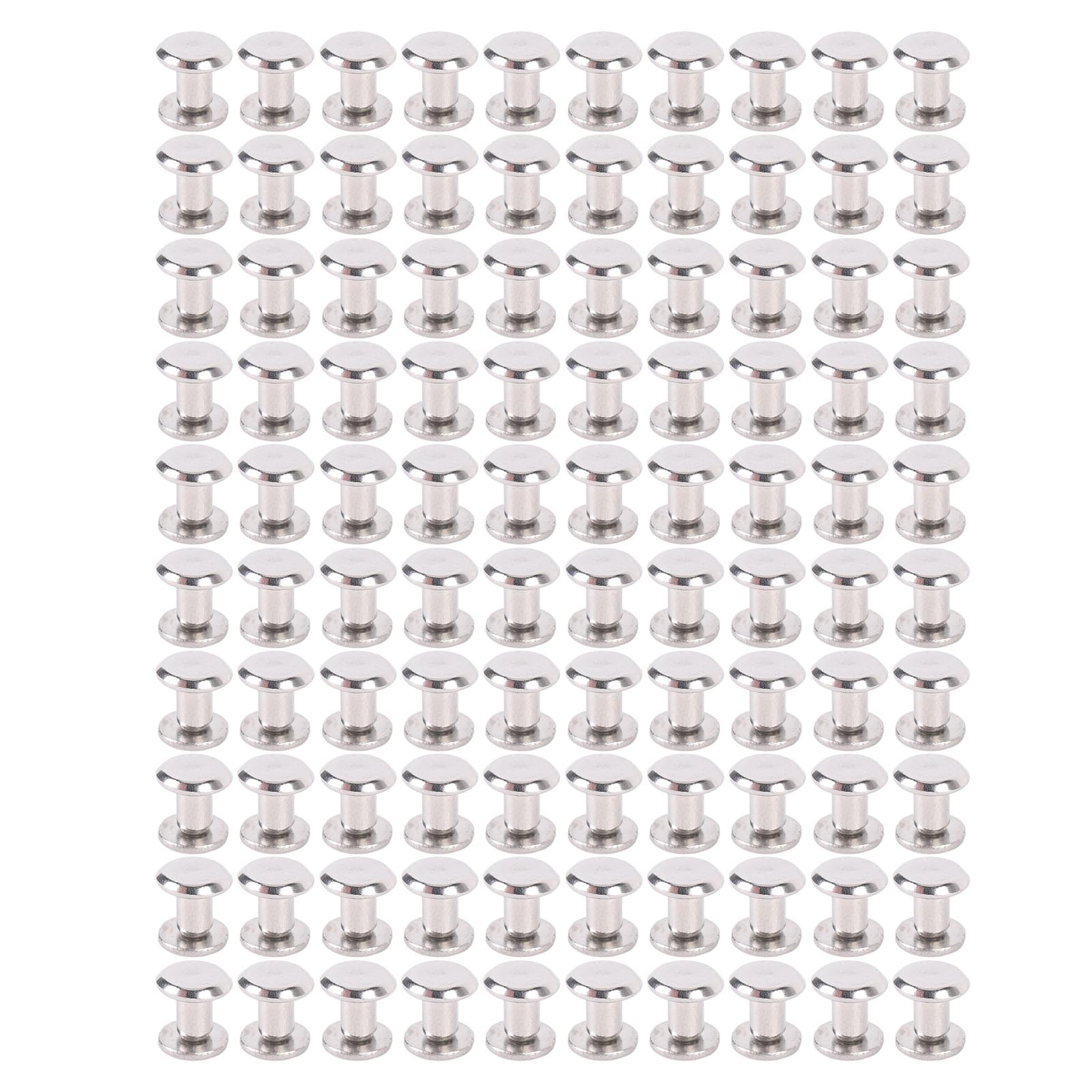 100er-set Nieten Und Schrauben Aus Edelstahl, M2 Flachrundkopfnieten, Befestigungselemente Für Lederhandwerk Und Dekoration, 3 X 4 X 6 Mm / 0,12 X 0,16 X 0,24 Zoll