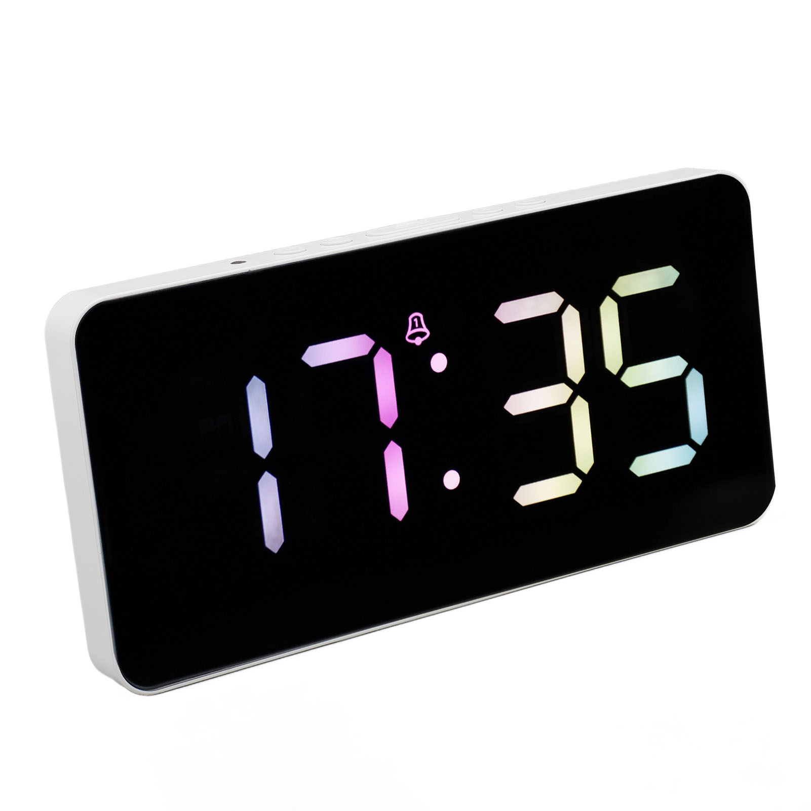 Automatischer Led-spiegelwecker Mit Lichtsensor, Usb-ladefunktion Und Zwei Alarmen Für Zuhause, Schlafzimmer Und Büro