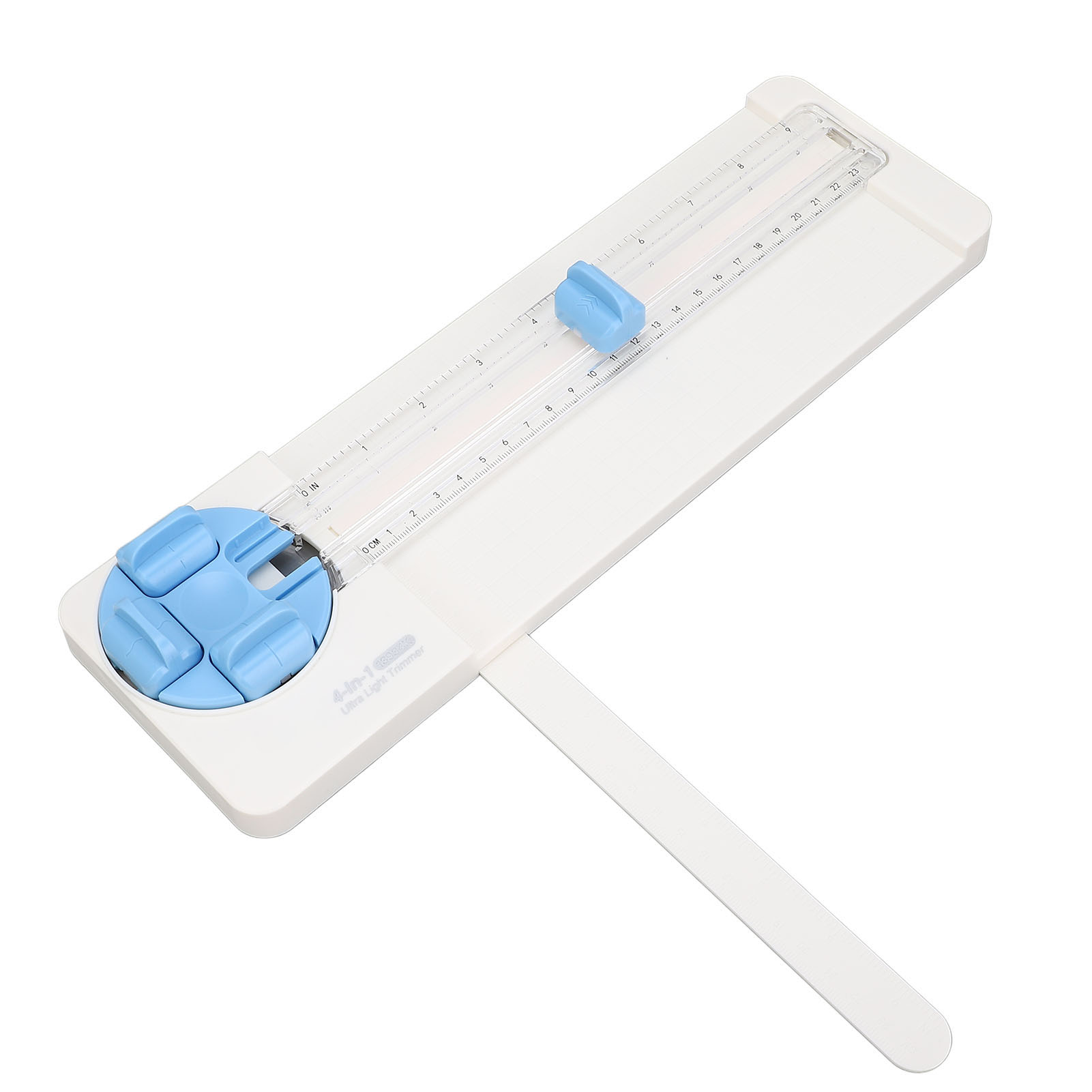 4-in-1-papierschneider: Gerade, Gebogen, Gepunktet, Falzlinie, Vielseitiger Bastelschneider Mit Winkelmessfunktion (45–90°), Blau