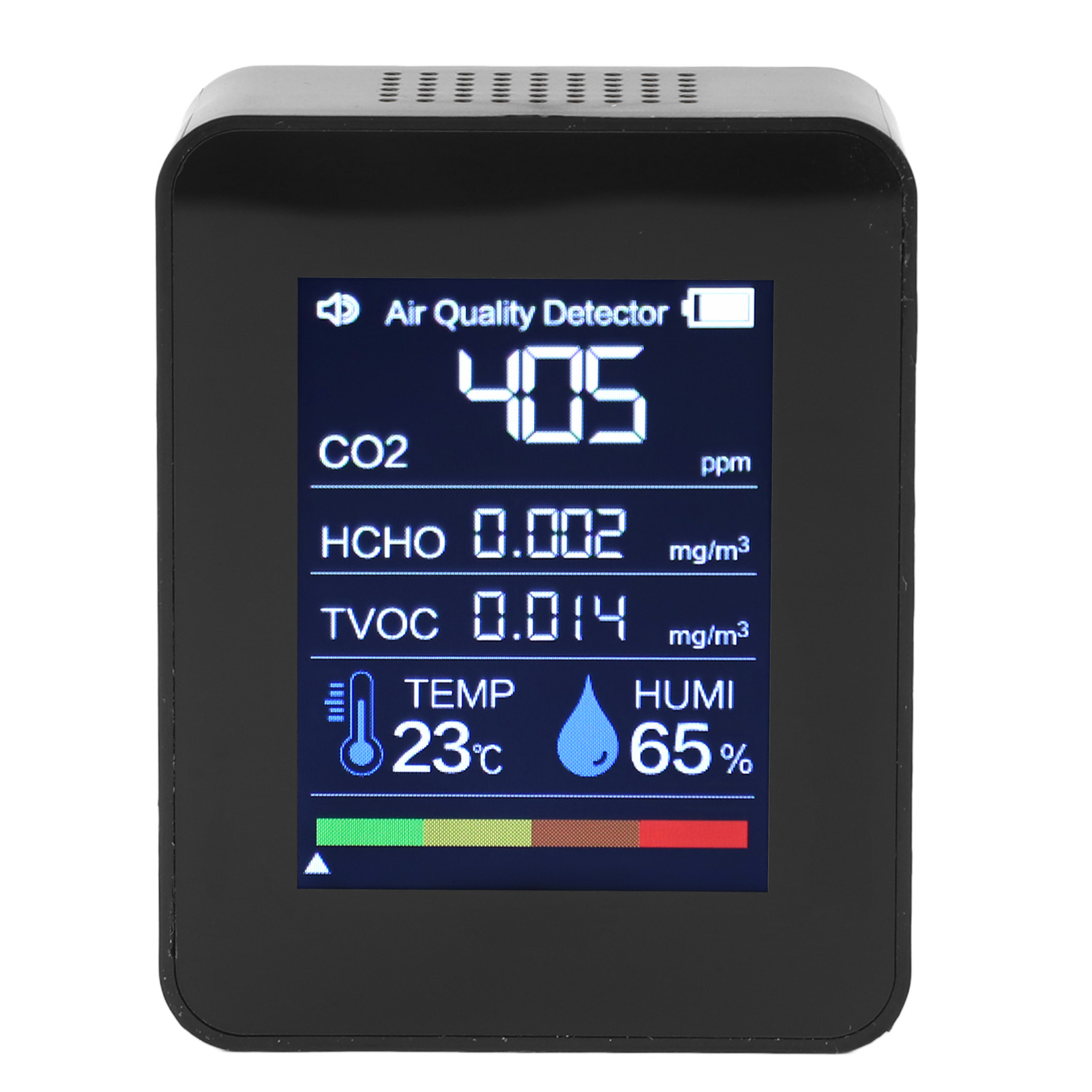 5-in-1-luftqualitätsmessgerät: Tragbarer Tester Für Innenräume – Co2-, Hcho-, Tvoc-, Temperatur- Und Feuchtigkeitsmesser Für Zuhause, Auto Und Büro