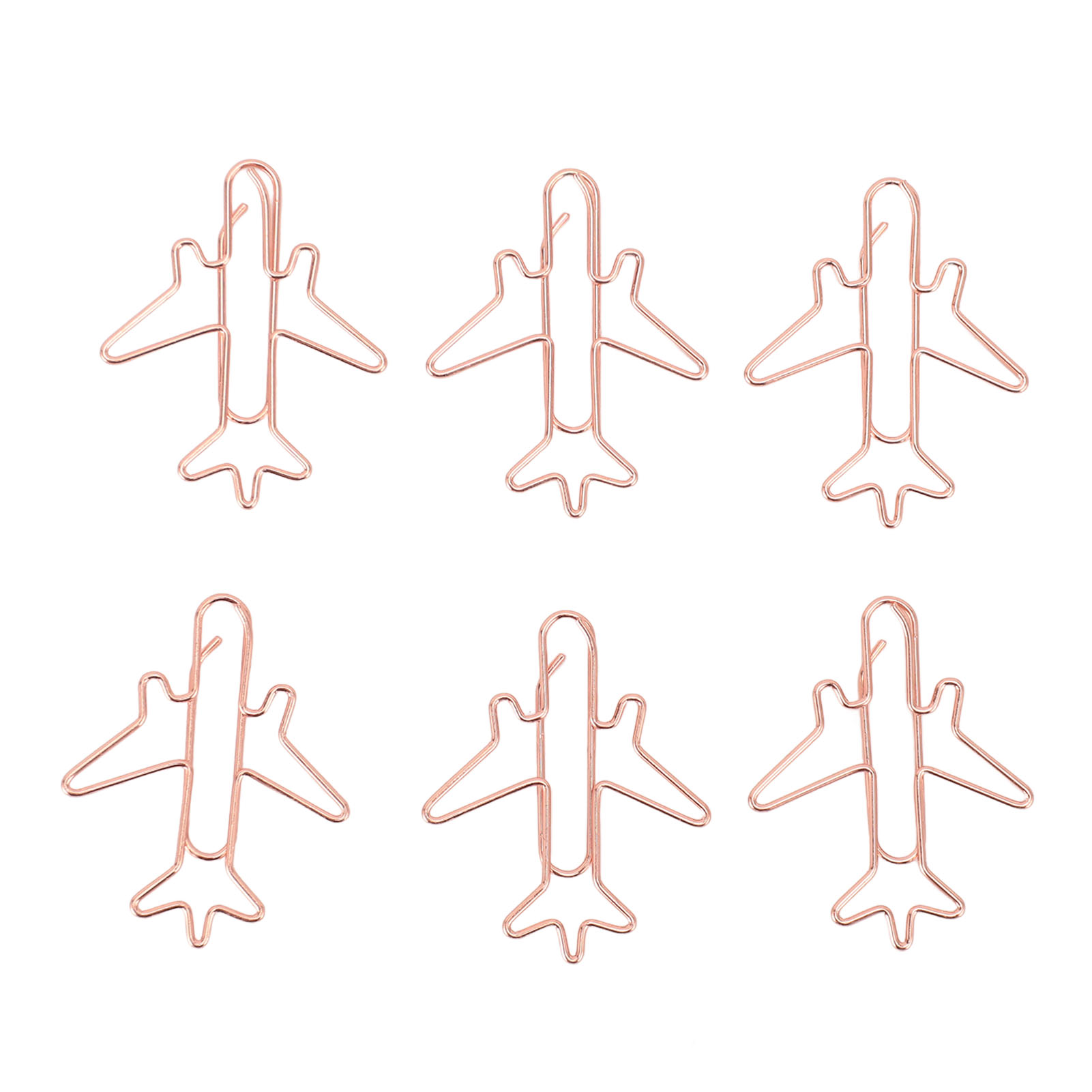 80 Stück Flugzeugförmige Büroklammern, Roségolden, Rostfrei, Flugzeugförmige Lesezeichenklammern, Büroklammern Für Schule