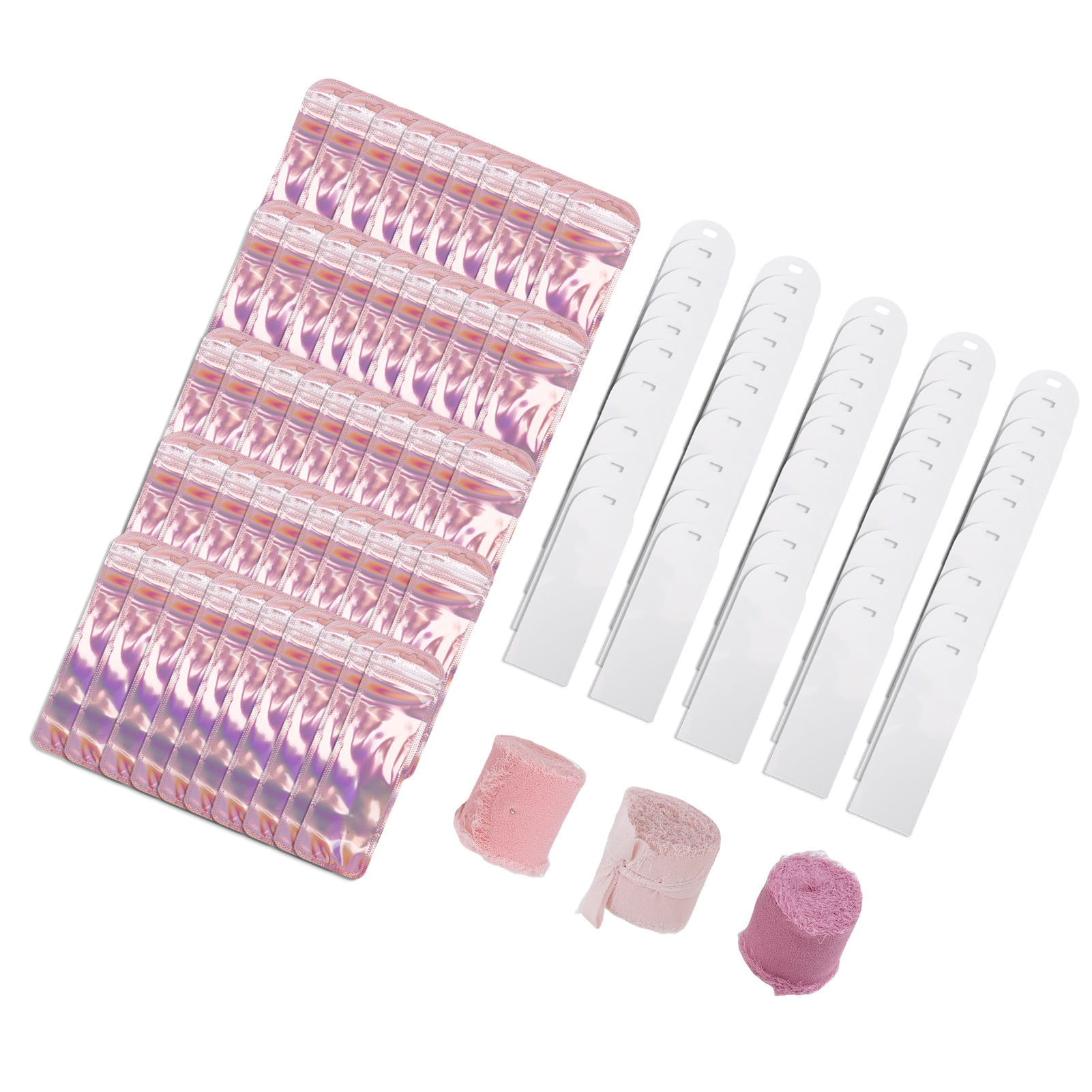 Acryl-lesezeichen-set: 50 Transparente Acrylrohlinge, 50 Beutel, 3 Bänder – Lesezeichen-bastelset Für Hochzeiten Und Andere Feierlichkeiten
