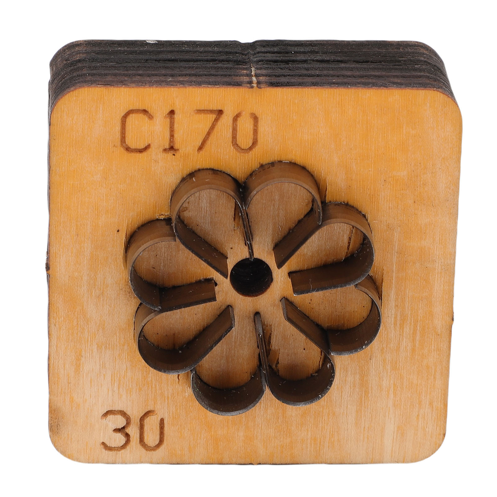 Blumen-lederstanzform Mit Holzsockel Und Stahlklinge, Multifunktional, 30 Mm / 1,18 Zoll, Für Dekorationen Und Bastelarbeiten