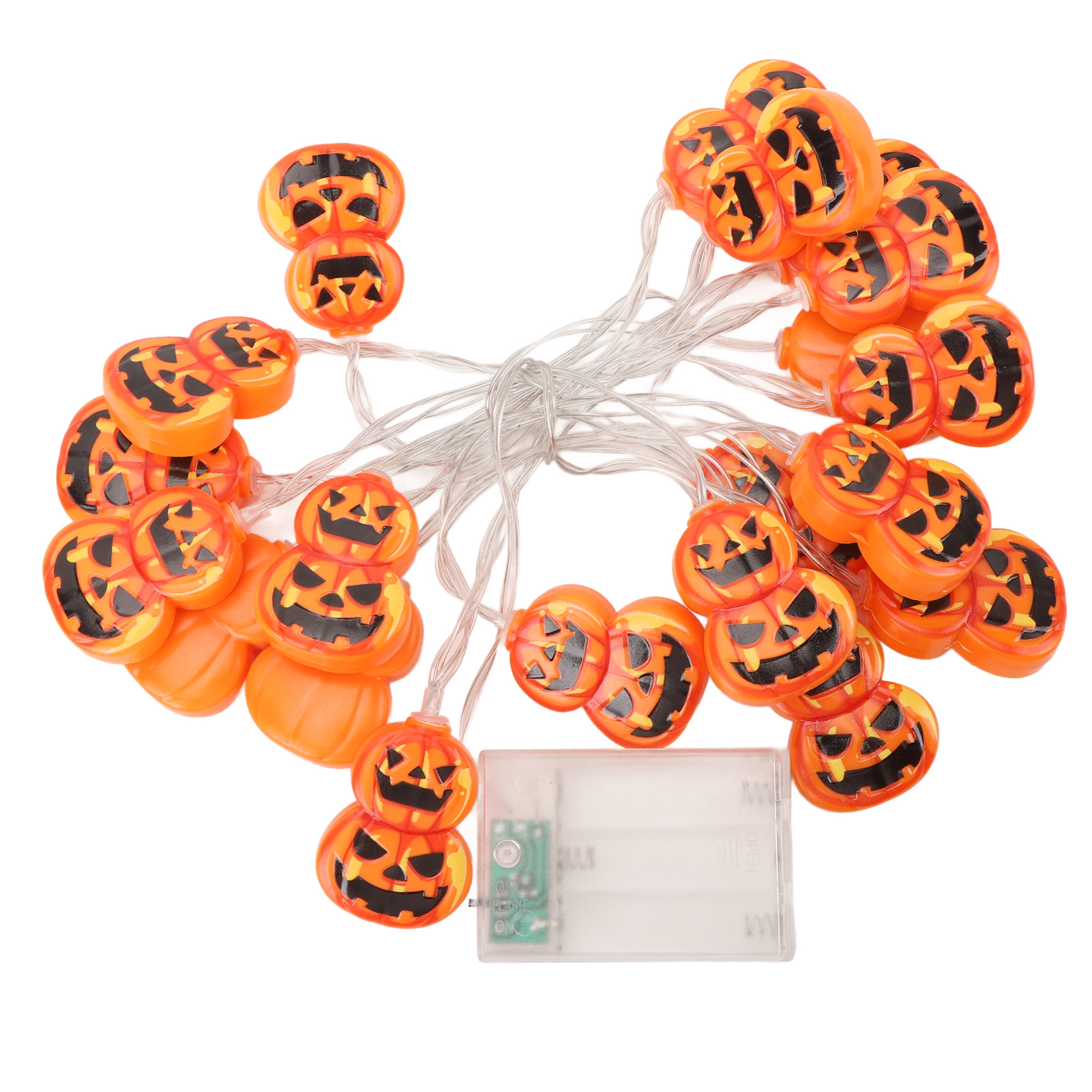 20er-pack Wasserdichte, Doppellagige Led-lichterkette Mit Kürbismotiven Für Zuhause