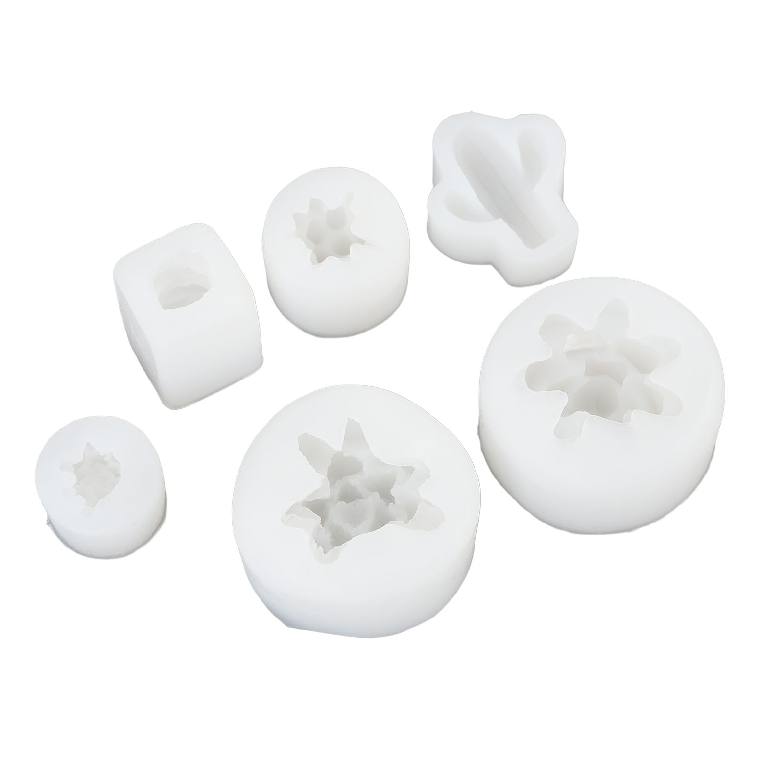 6-teiliges 3d-pflanzenform-set Aus Hitzebeständigem Silikon, Multifunktional, Für Kerzen, Tonarbeiten, Süßigkeiten
