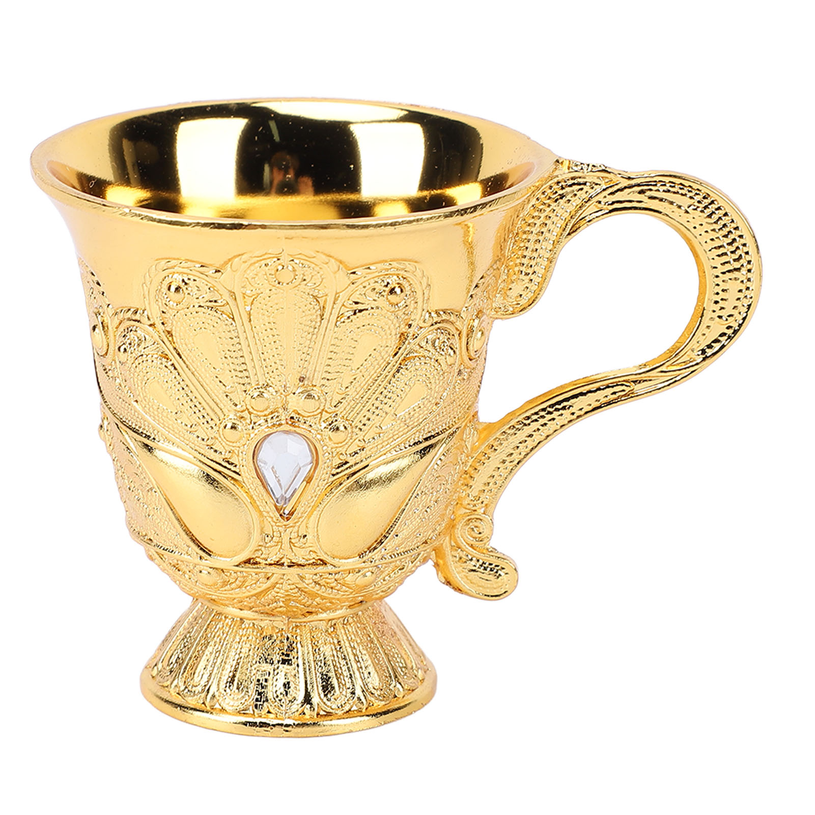 Retro-weinglas, Multifunktionales Dekoratives Schnapsglas Aus Metall, Weinkelch Für Bar, Vitrine, Griff, Gold