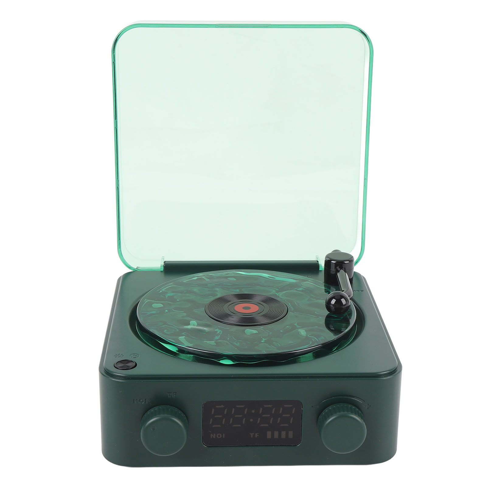 Bluetooth-lautsprecher Im Vintage-schallplattenspieler-design, 4 Modi, Einstellbare Beleuchtung Und Zeitschaltuhr, Waldgrün