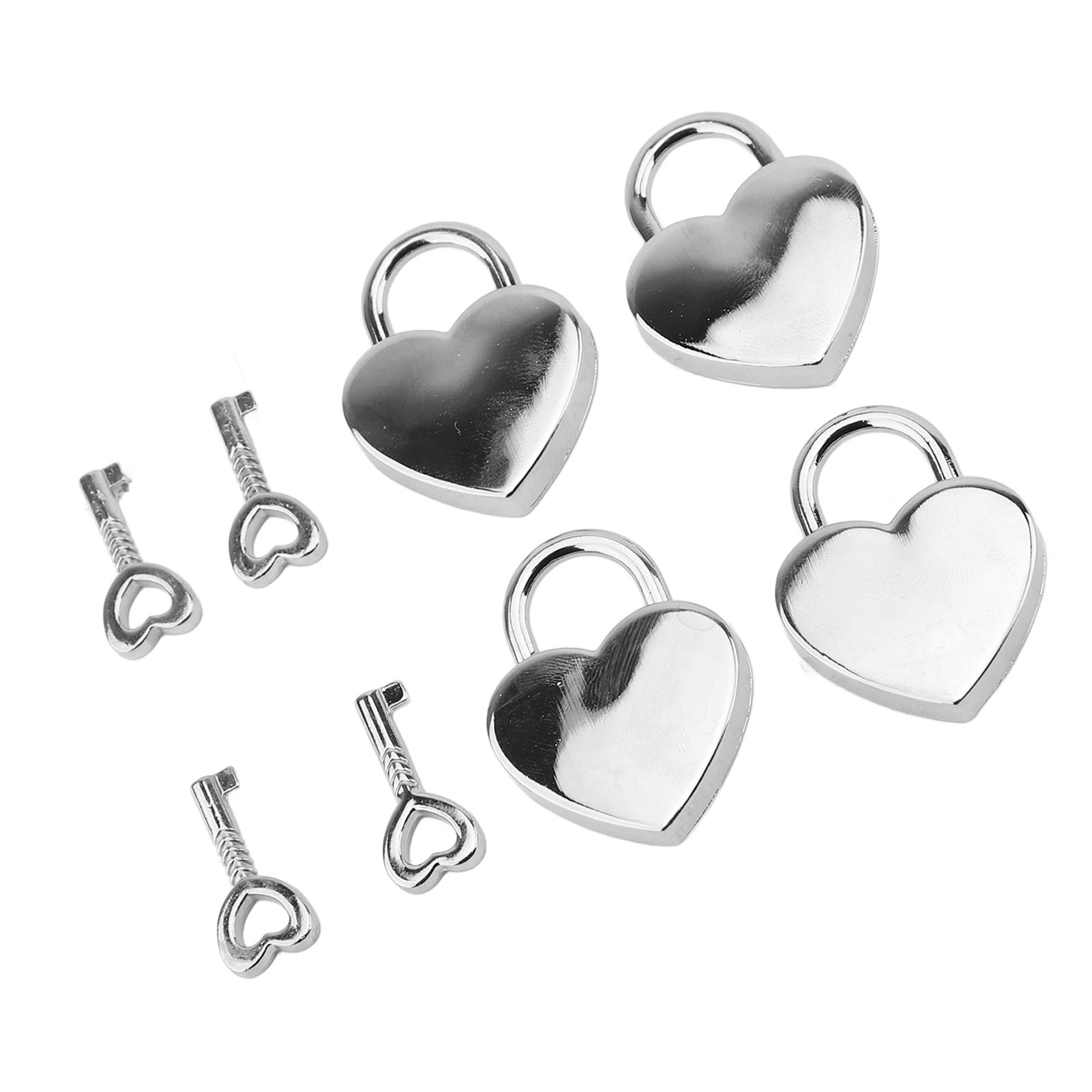4er-set Herzförmige Metallschlösser Mit Schlüsseln Für Tagebücher, Bücher, Schmuckkästchen Und Handtaschen