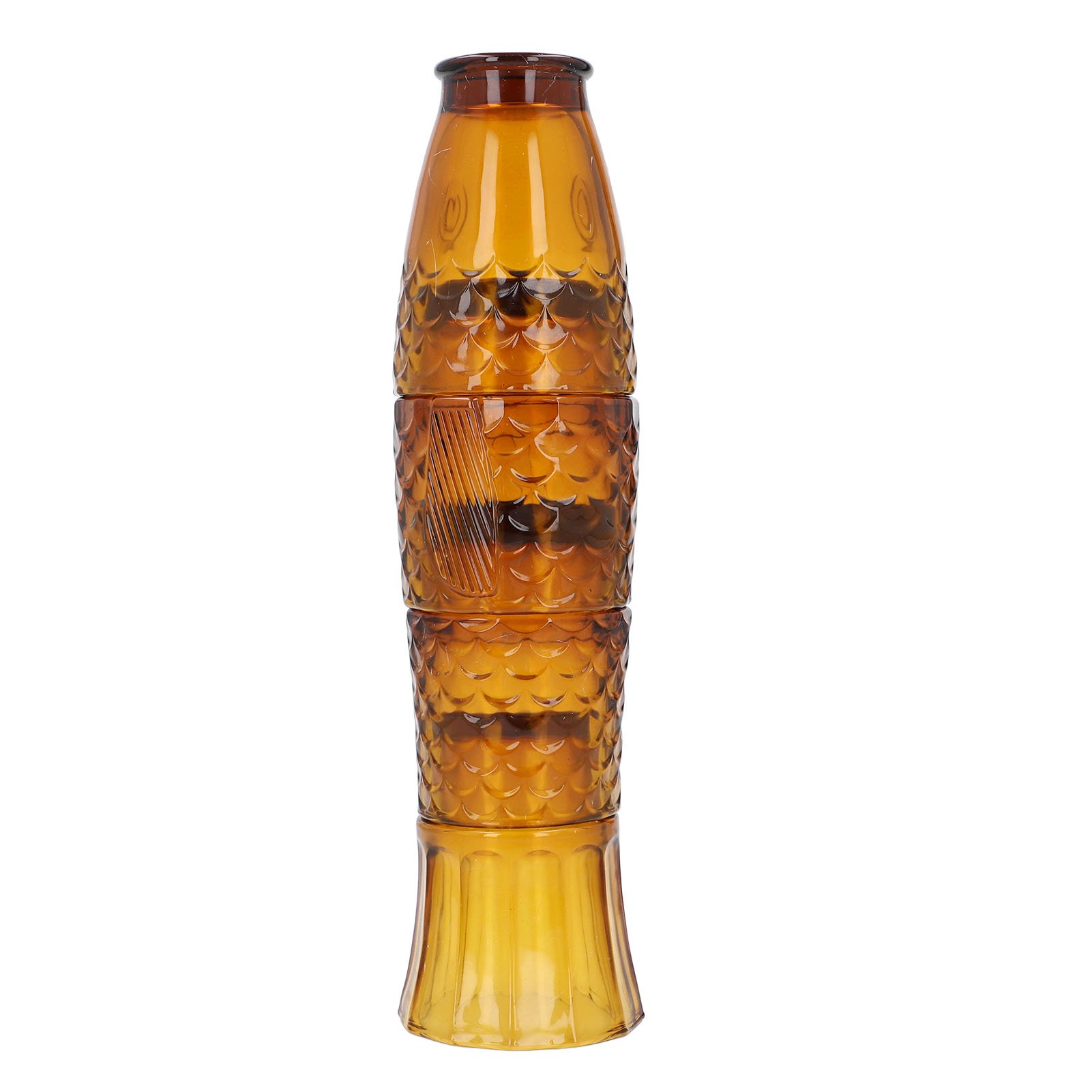4er-set Stapelbare Glasbecher Mit Fischmuster, Dekorative Trinkgläser Für Die Hausbar, Partys Und Als Geschenk