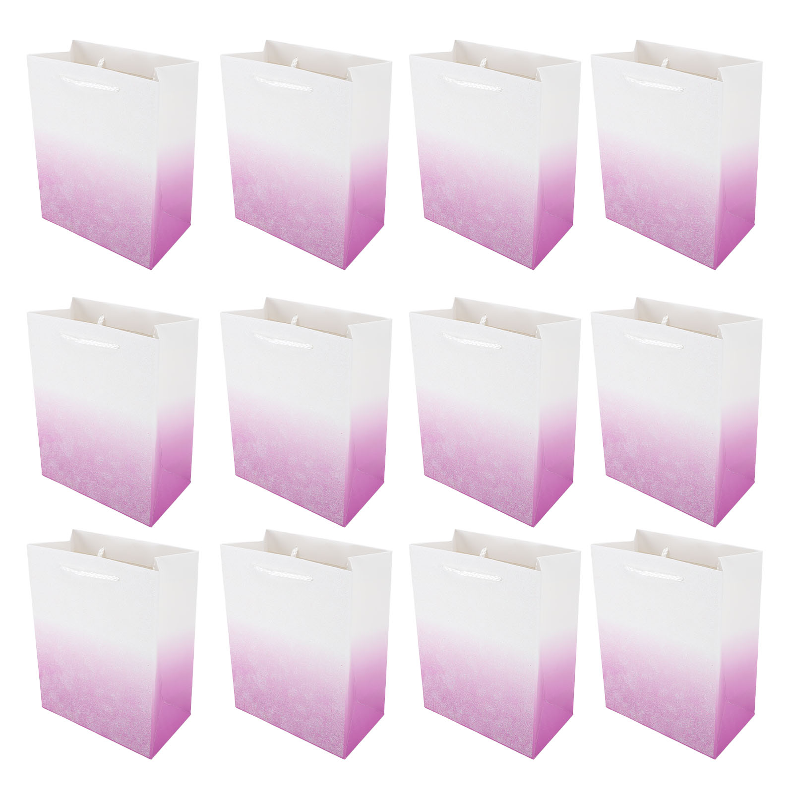 12 Stück Glitzer-geschenktüten Aus Papier, Recycelbare Geschenkverpackungstüten Mit Henkel Für Geburtstag, Weihnachten, Hochzeit, Party, Violett