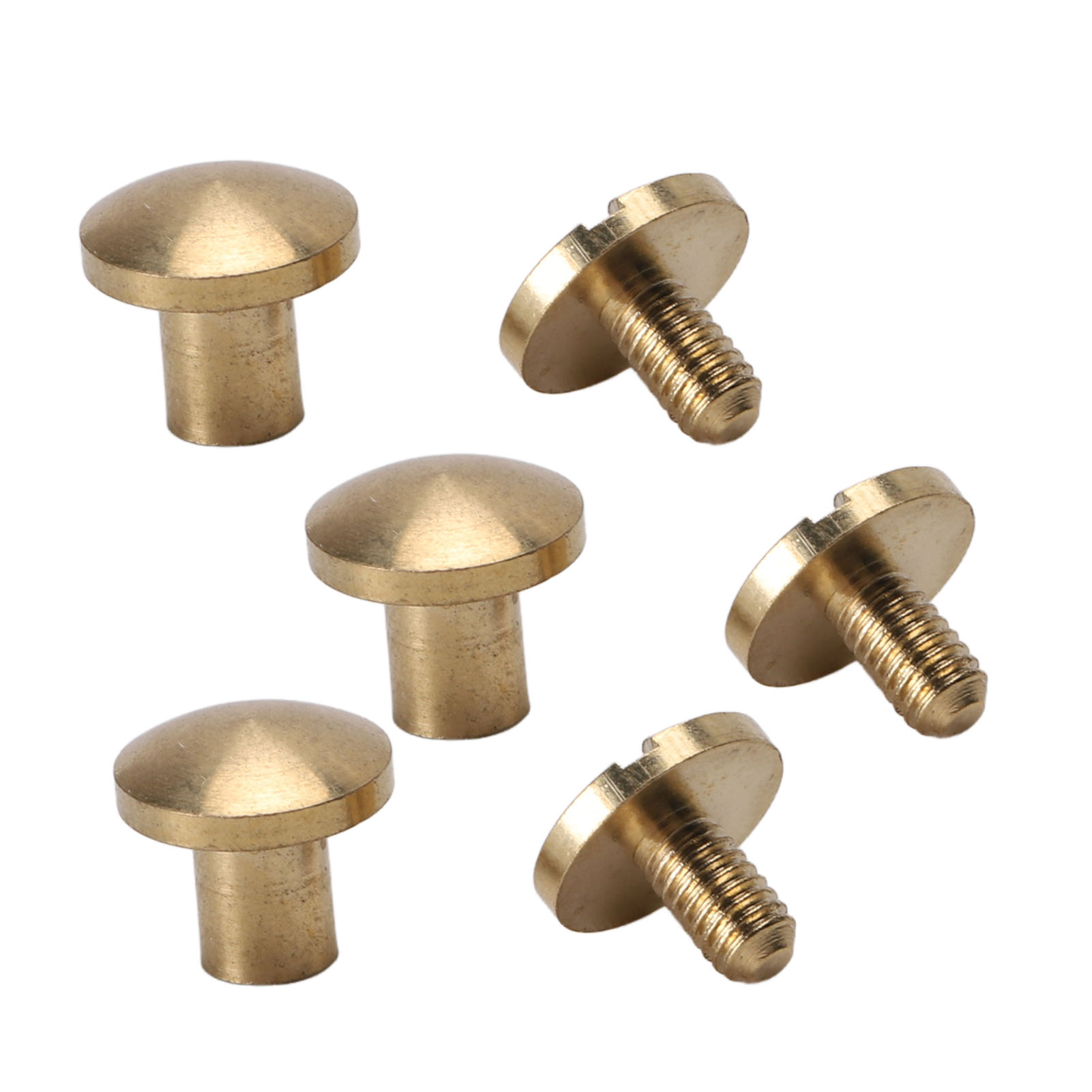 50er-set Messingnieten, Diy-set, 8 Mm Schlitzschrauben, Dekorative Gebogene Nieten Für Ledertaschen, Stoffhosen, Papiertaschen, 6 Mm / 0,24 Zoll