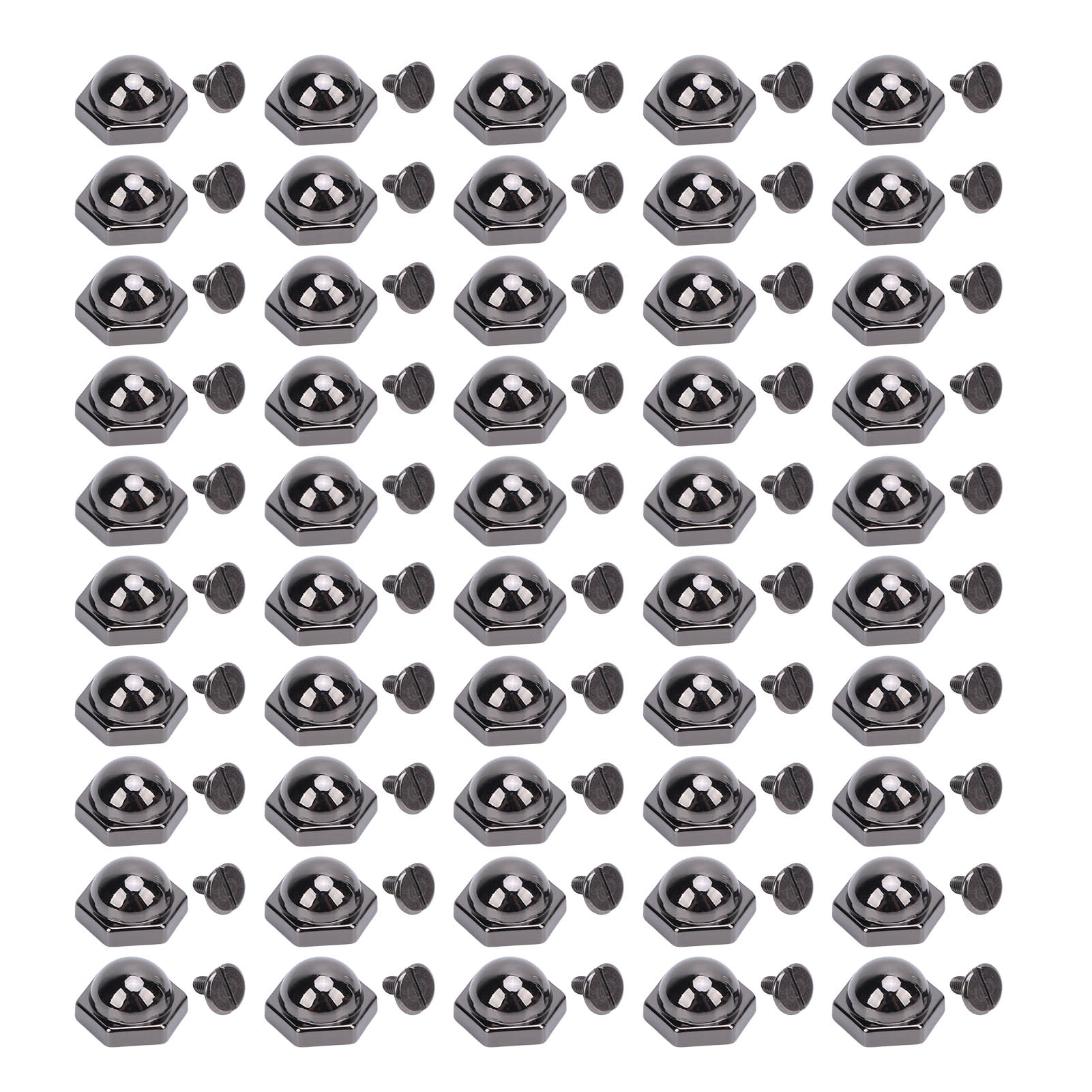 50er-set Sechskantnieten, Metall-schlitzschrauben, Lederverschlüsse Für Gürtel, Taschen, Schuhe Und Kleidung, 15 Mm, Gunmetal