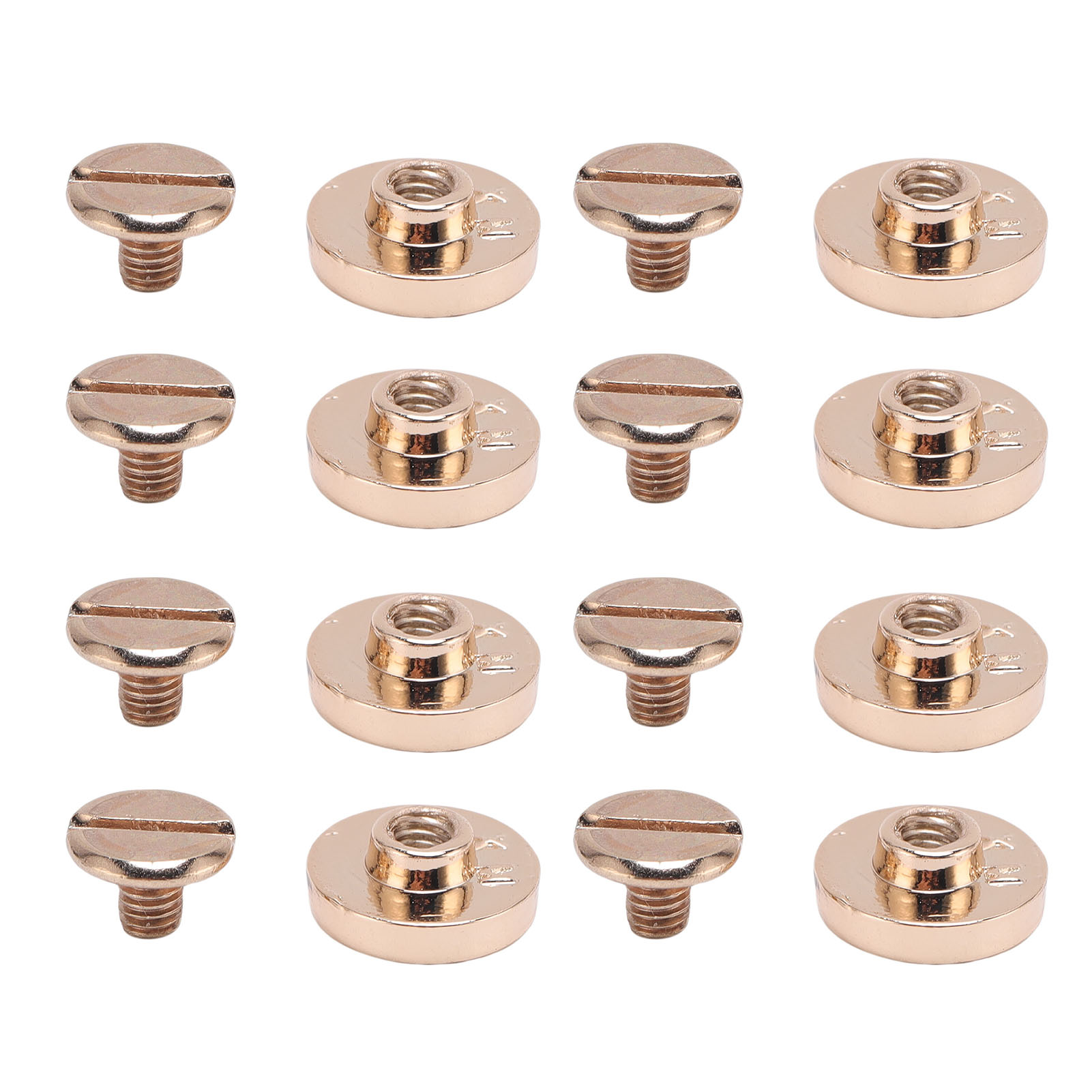 50er-set Ledernieten Mit Schrauben, Zinklegierung, Multifunktional, Goldfarben, Flache Schlitzkappe, Buchbindestifte, Nagelnieten Für Handarbeiten, 10 Mm