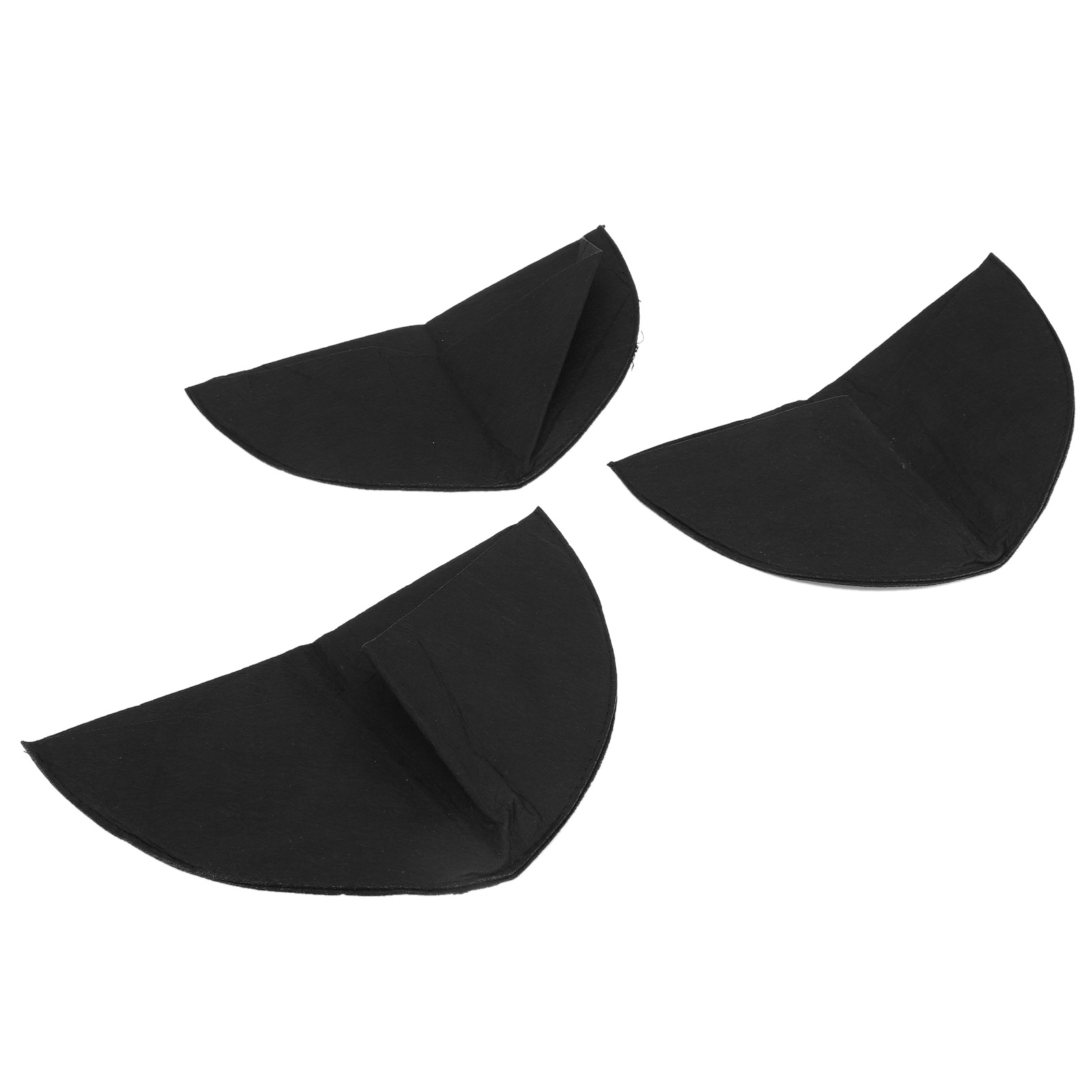 3er-set Halbrunde Pflanzgefäßeinsätze Aus Filzstoff, Wiederverwendbar, Für Wand- Und Hängeblumentöpfe, Schwarz, 12 Zoll