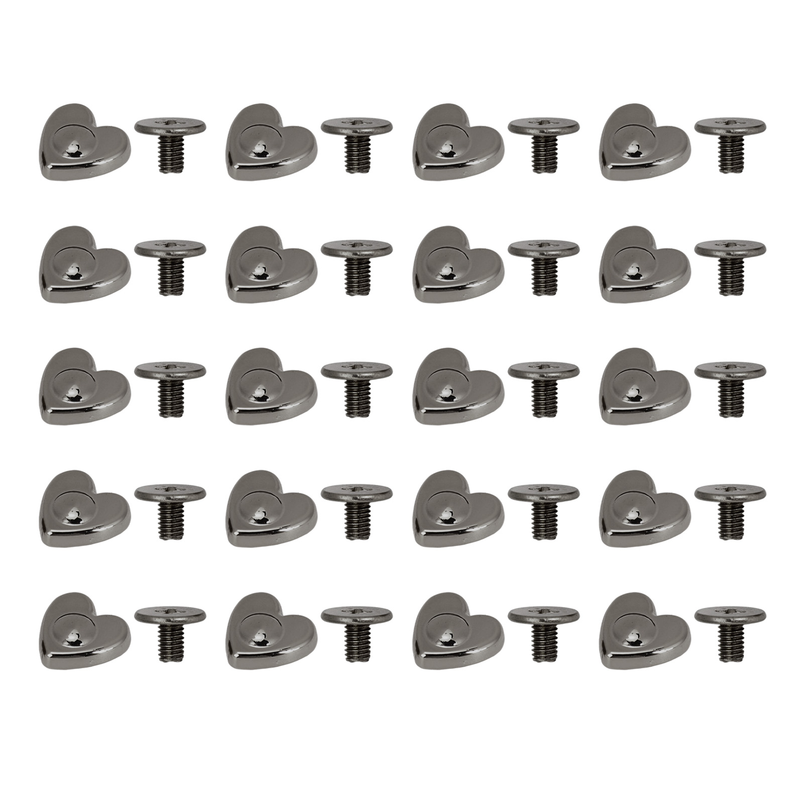 20 Stück Herzförmige Ziernieten Aus Zinklegierung, Multifunktionale Ledergürtelreparaturnieten, 10 Mm, Gunmetal