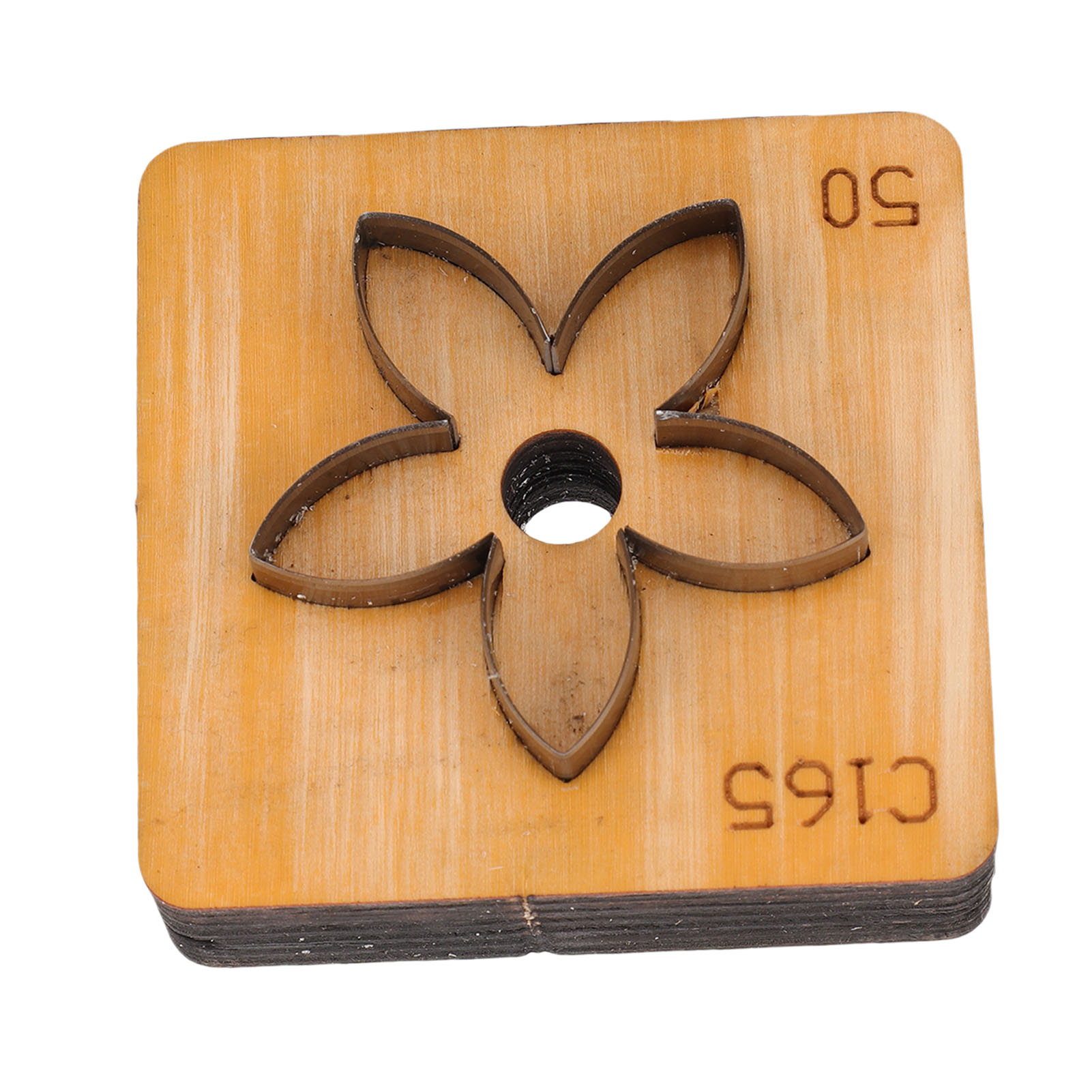 Blumen-lederstanzform Mit Holzsockel, Scharfer Klinge, Multifunktionale Blumen-lederstanzform Für Bastelarbeiten Und Dekorationen, 50 Mm / 1,97 Zoll