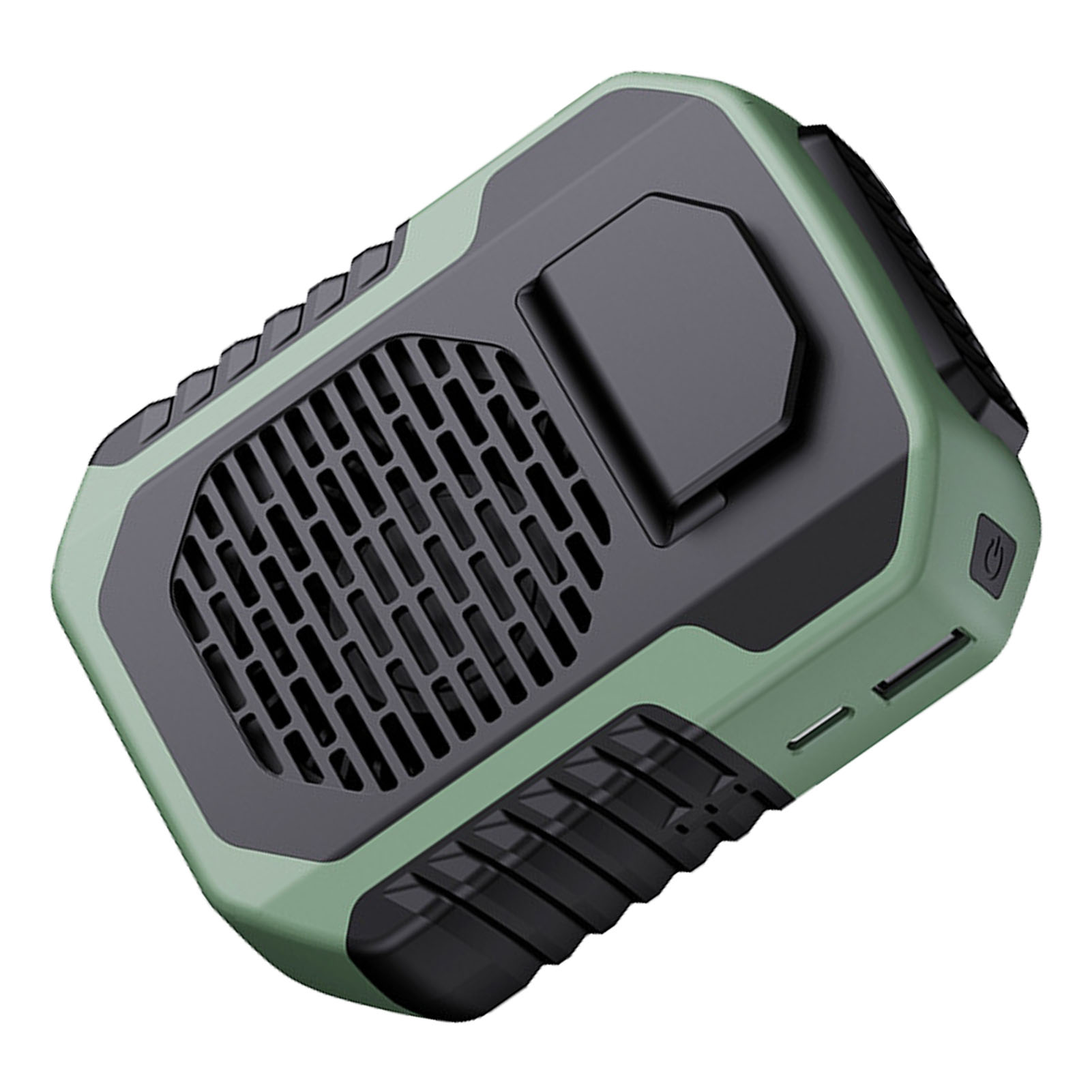 Tragbarer Kühlventilator Mit 3 Geschwindigkeitsstufen, Taillenclip, Nackenhalterung, Usb-aufladbar, Ideal Für Outdoor-aktivitäten, Reisen Und Arbeit (grün)