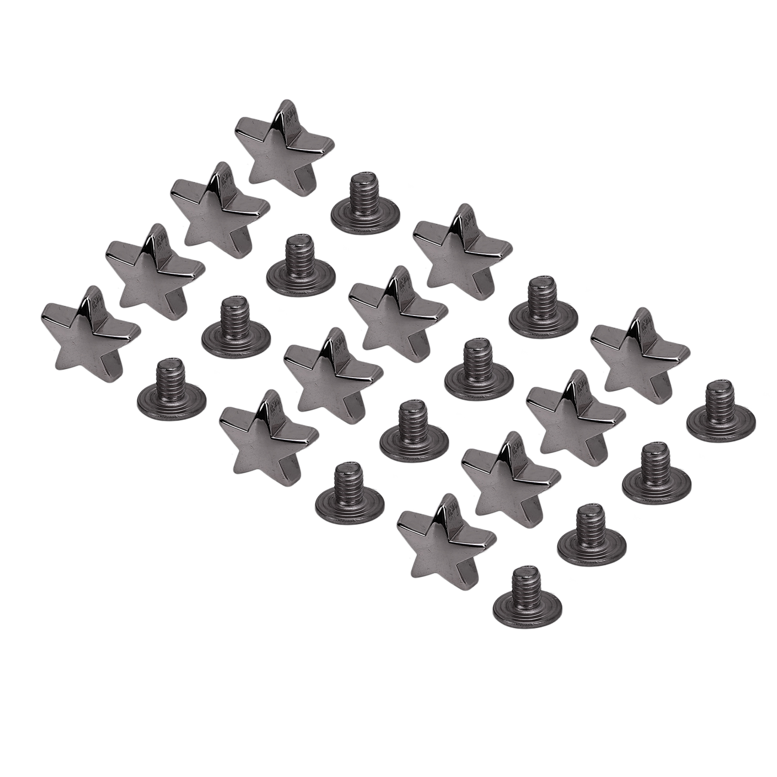 50er-set Ledernieten Und Schrauben, 10 Mm Fünfsternnieten, 4,5 Mm Ph-schrauben-set Für Lederverarbeitung, Schwarz