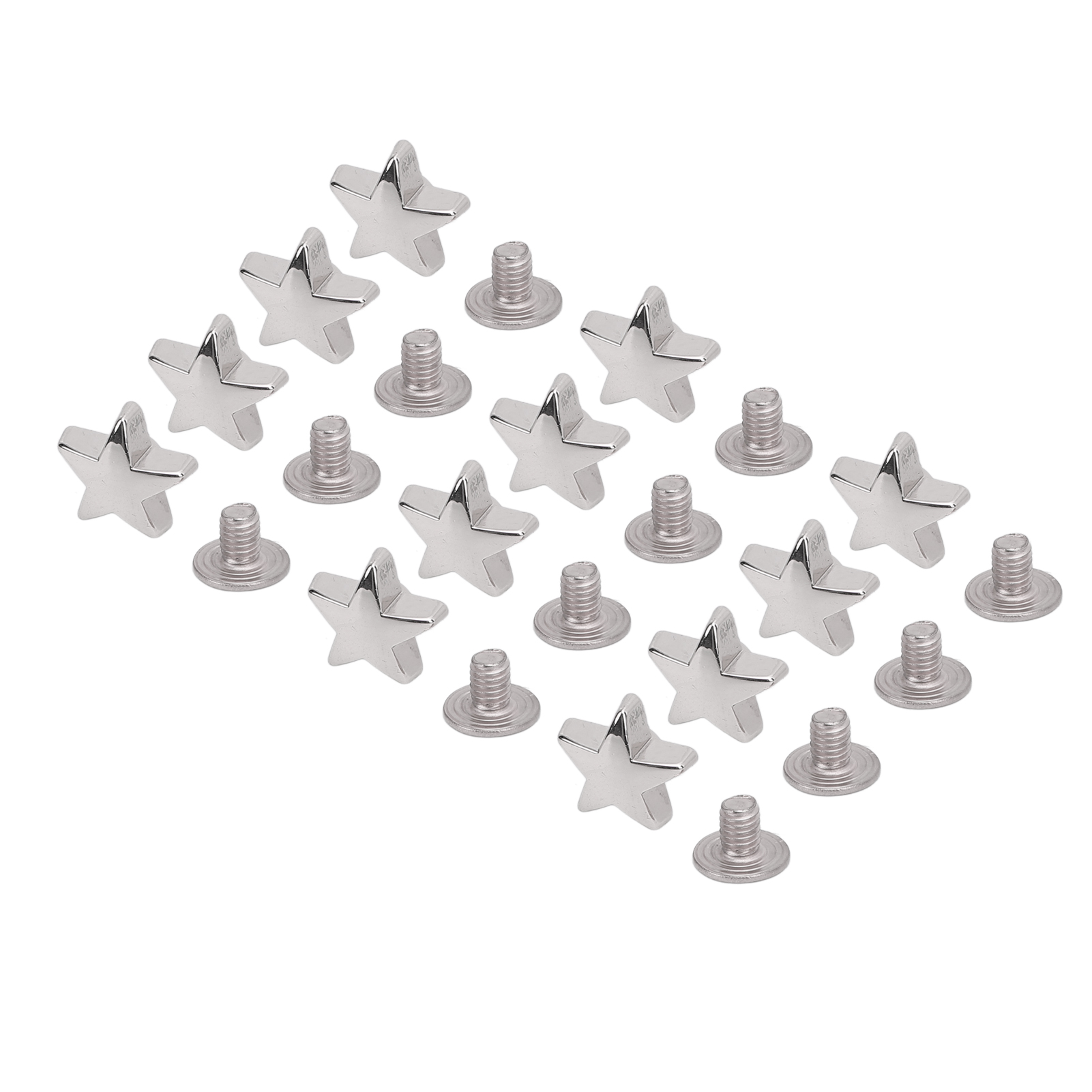 50er-set Ledernieten Und Schrauben, 10 Mm Fünfsternnieten, 4,5 Mm Ph-schrauben-set Für Lederarbeiten, Silber