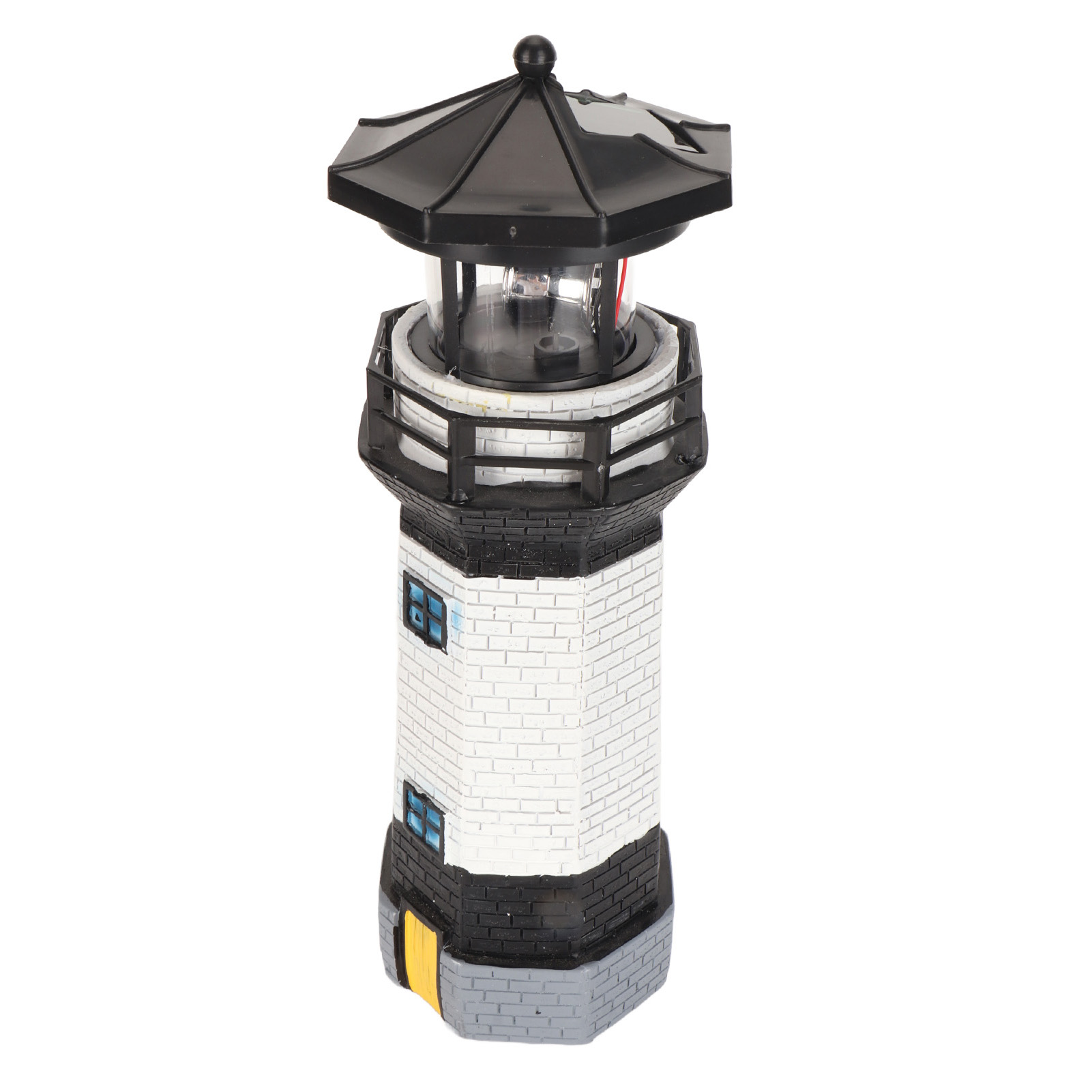 Solar-leuchtturm, 360° Drehbar, Langlebig, Led-gartenleuchter Aus Kunstharz Für Balkon Und Rasen, Bs38061