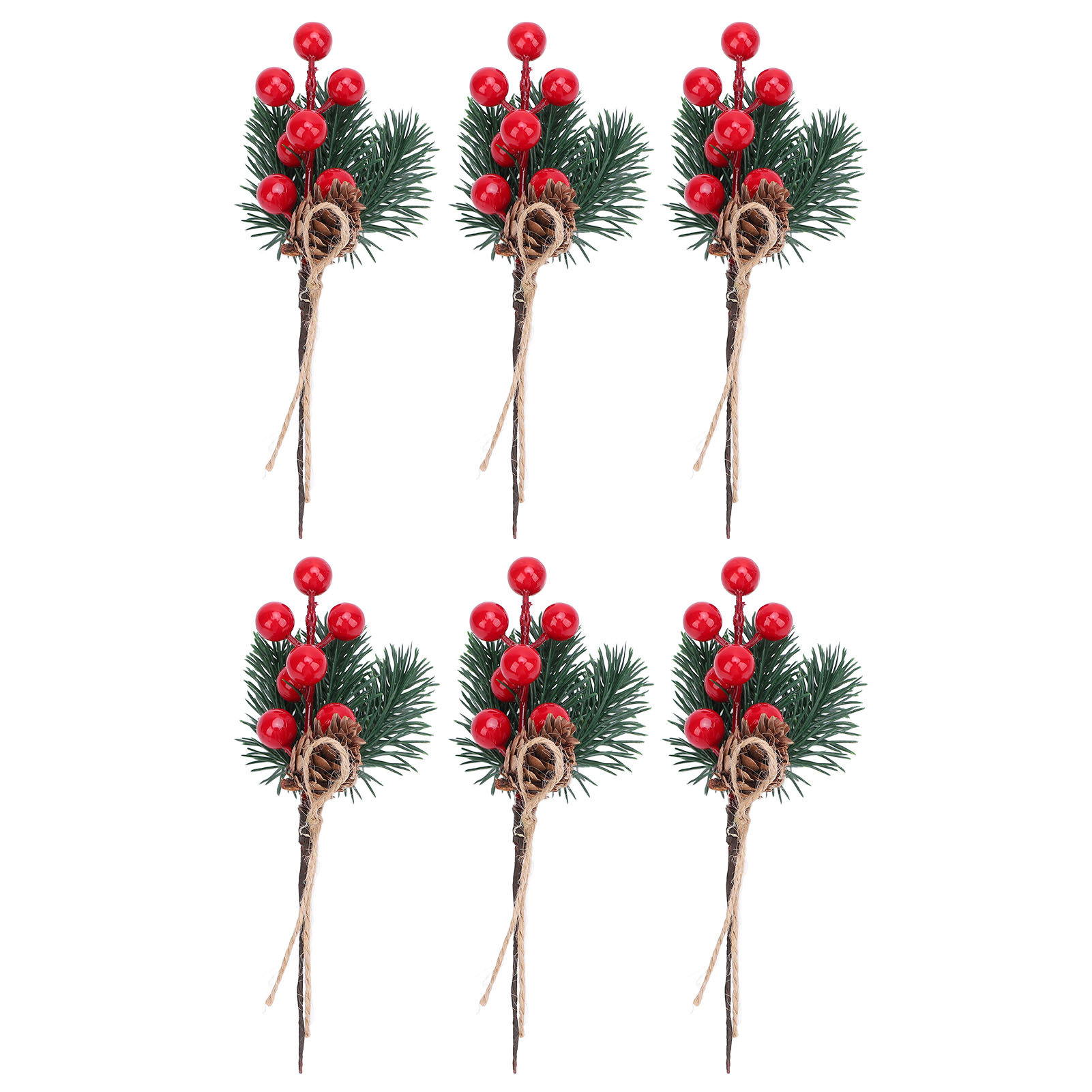 Künstliche Kiefernzweige Mit Roten Beeren Und Zapfen, Dekorative Kiefernnadeln Für Garten, Hochzeit, Zuhause Und Outdoor