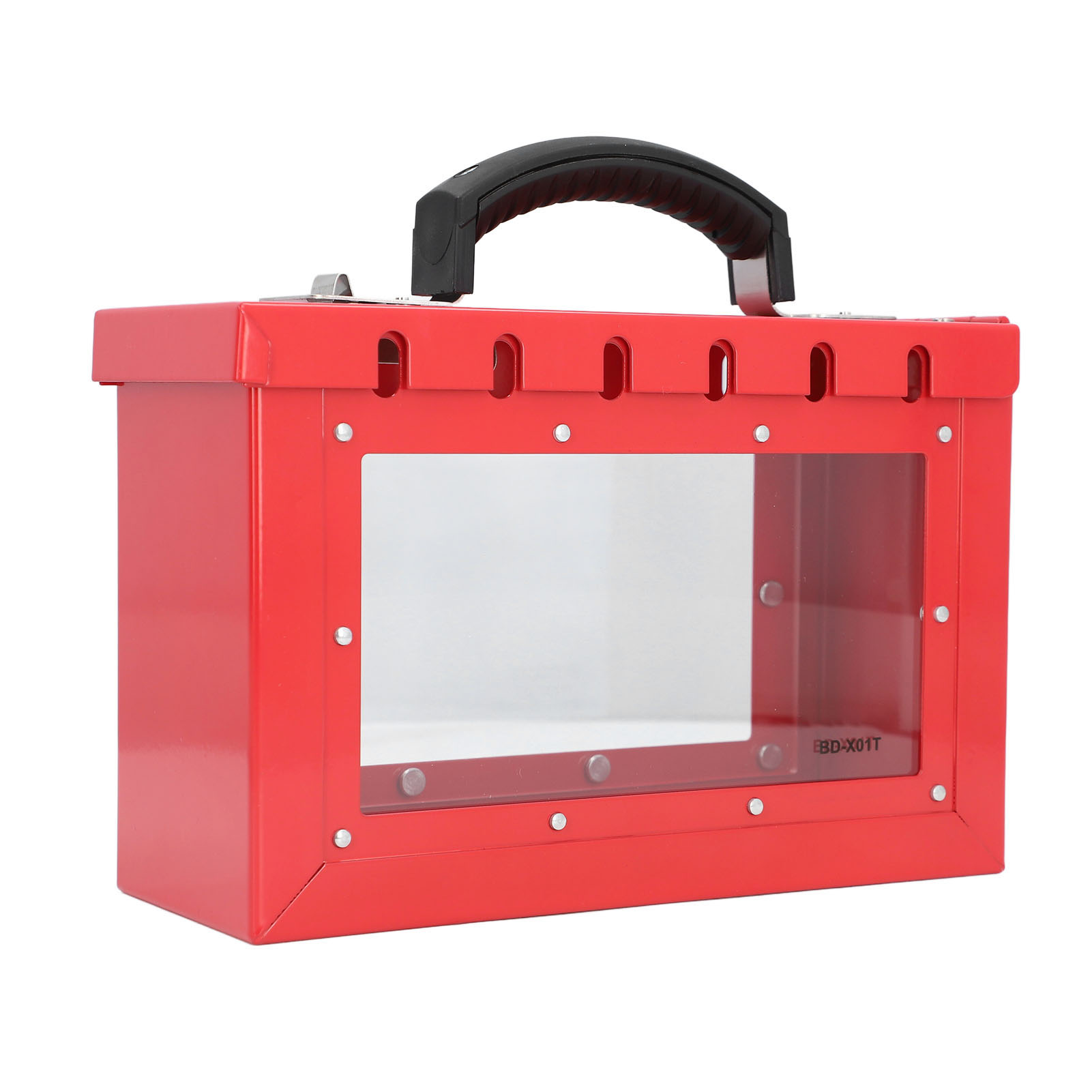 Lockout-tagout-gruppenschließkasten, Tragbar, 12-fach Sicherheitsschloss, Transparente Acryl-stahlplatte