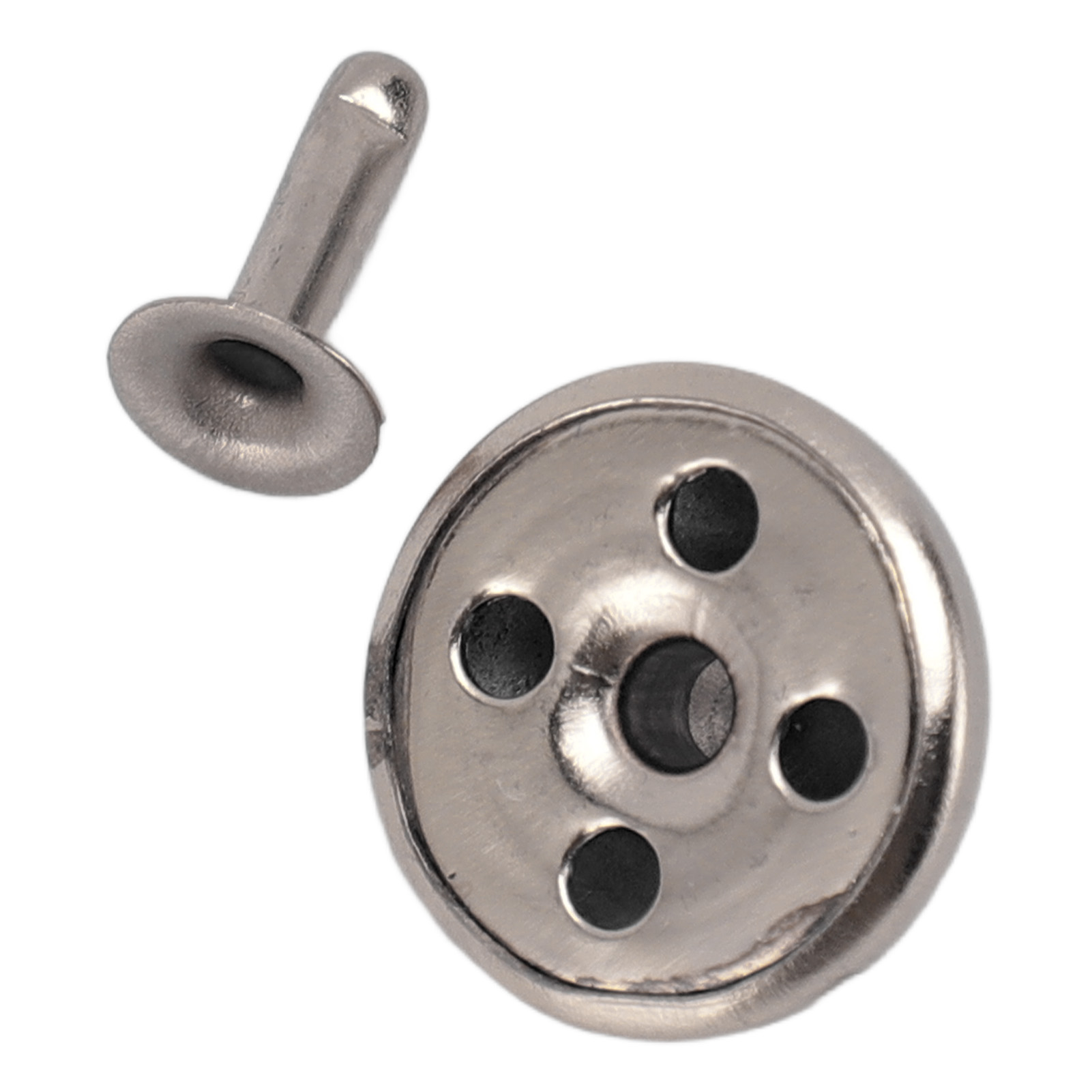 18-mm-ledernieten-set, Rostfrei, Farbecht, Langlebig, Eisennieten, Diy-ledernietenzubehör Für Armbänder, Hüte Und Gürtel, Silberfarben