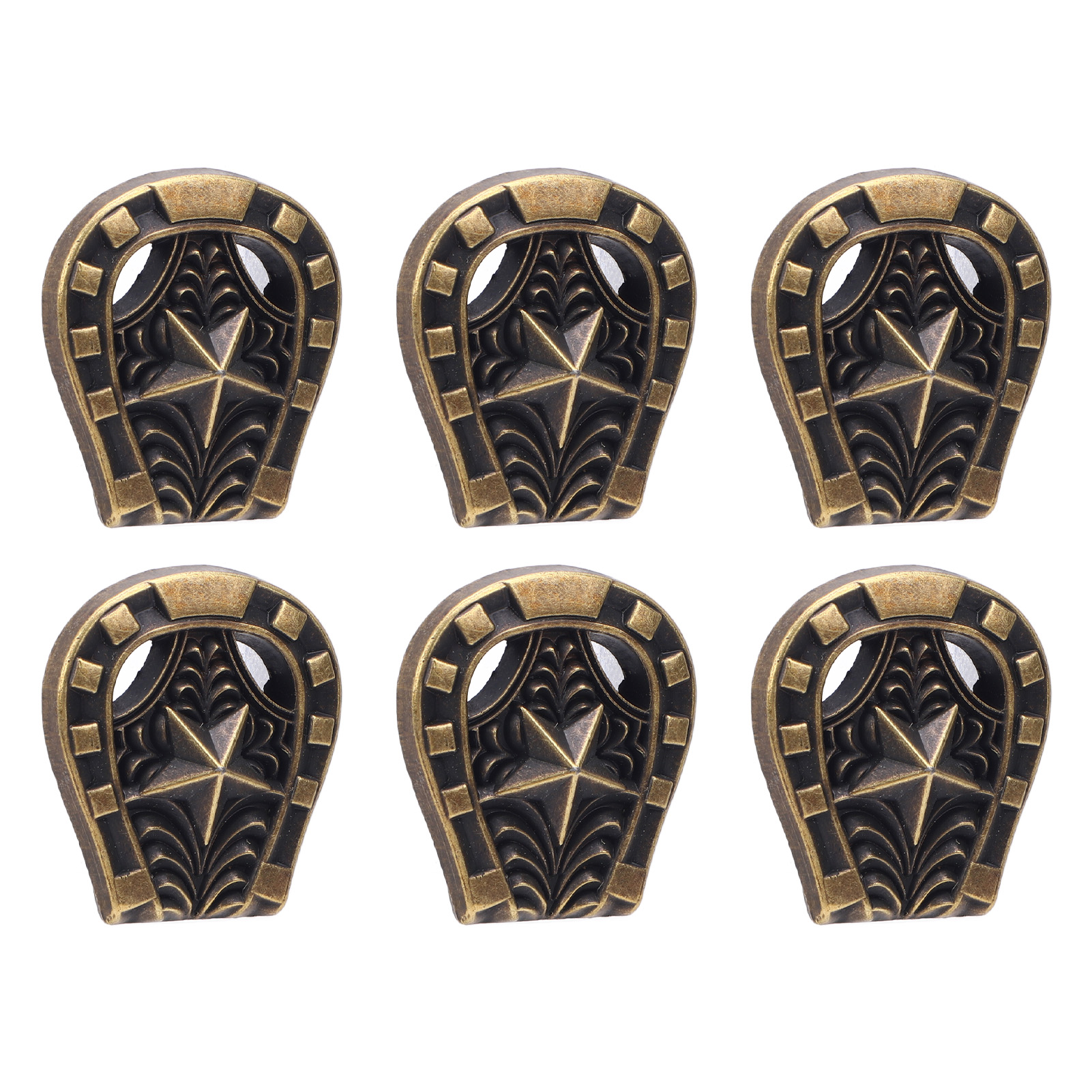 6er-set 25 X 27 Mm Hufeisenförmige Nieten Aus Bronzelegierung, Dekorative 4,5 Mm Kreuznieten Mit Schraubverschluss Für Ledertaschen Und Hosen